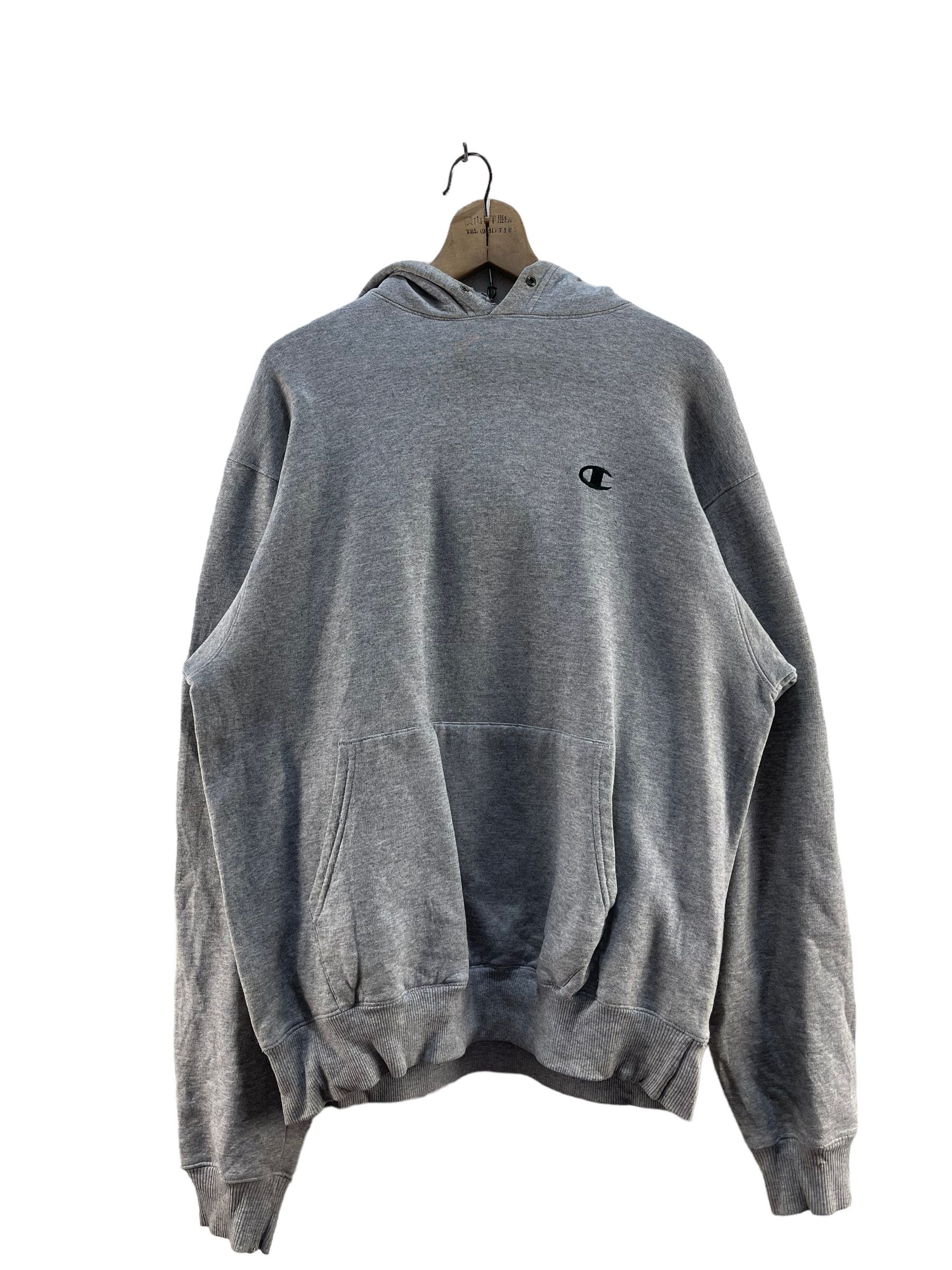 image of Vintage Champion Hoodies Sweatshirt in Grey, Men's (Size Medium)