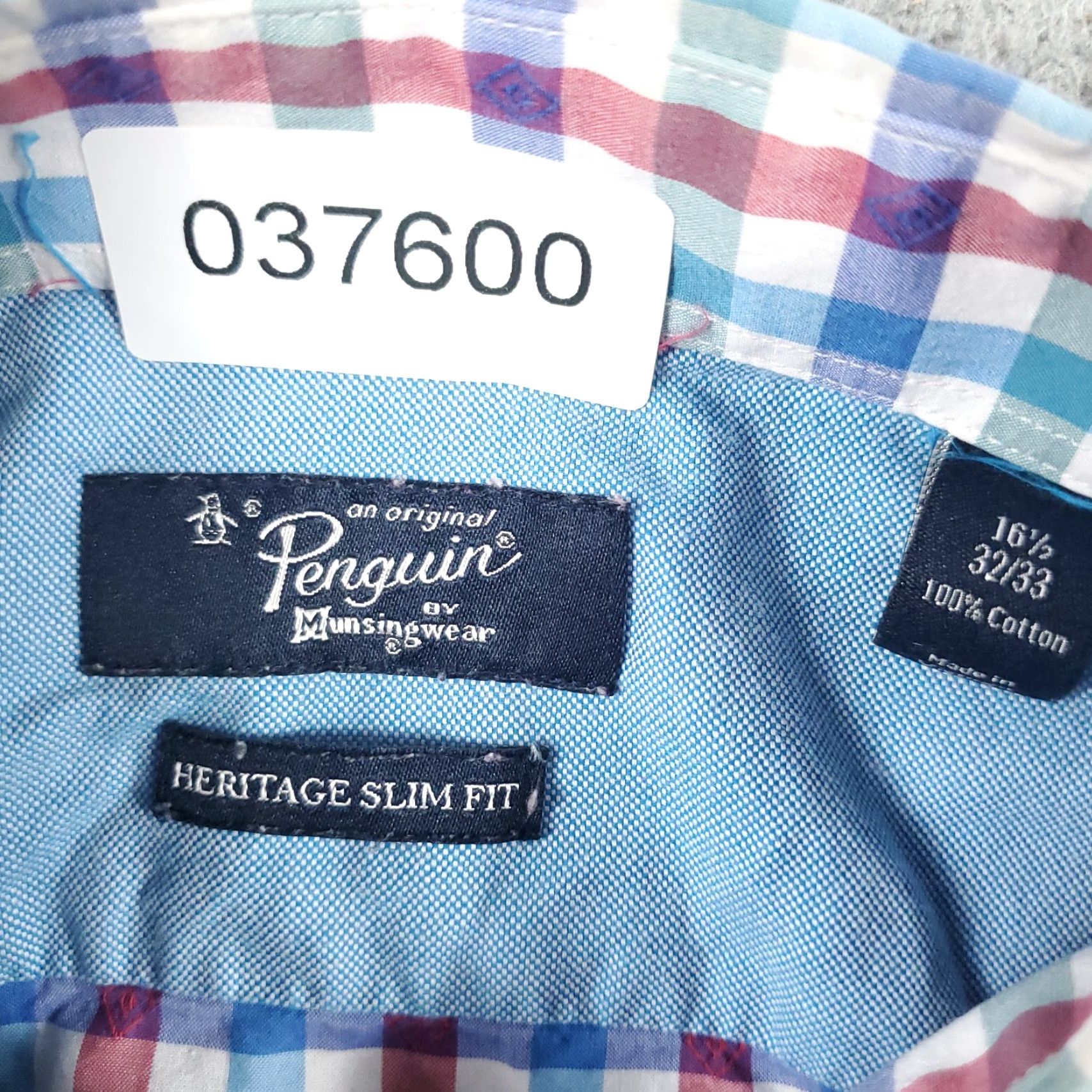Original Penguin Original Penguin Dress Shirt Mens 16.5 Pink Check Long Sleeve Button Up Casual Modern Classic Size 42R - 6 Thumbnail