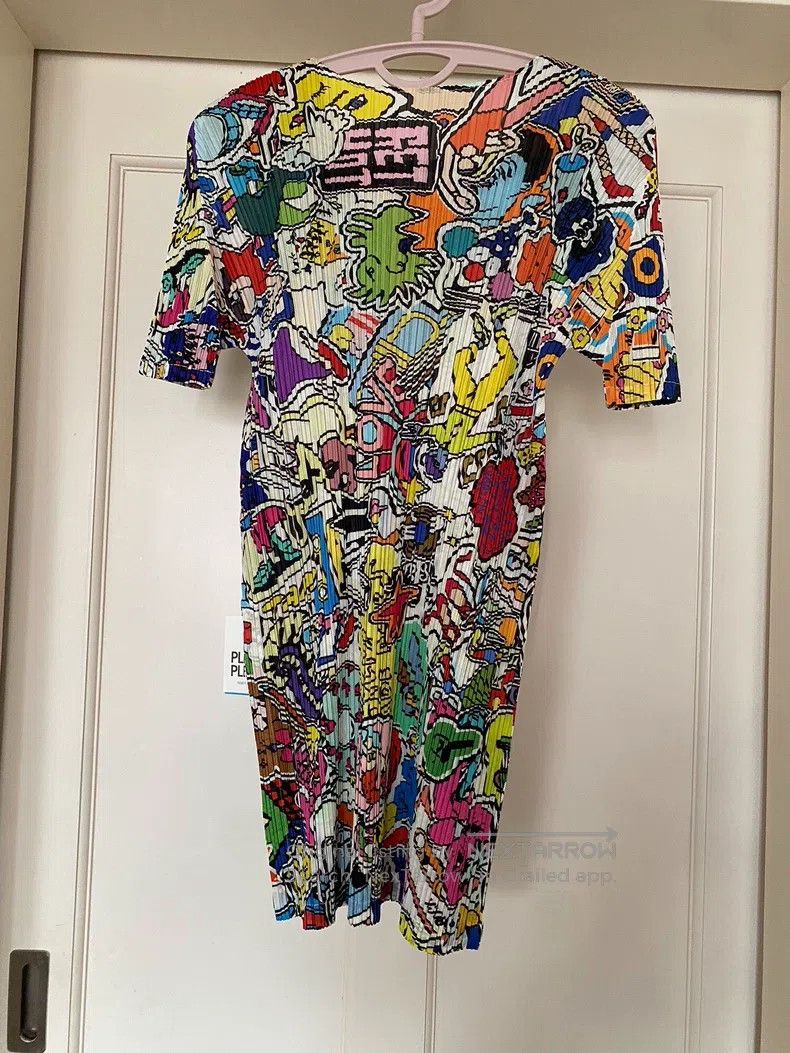 Issey Miyake Issey Miyake Graffiti Short Sleeve Top Size L / US 10 / IT 46 - 2 Thumbnail