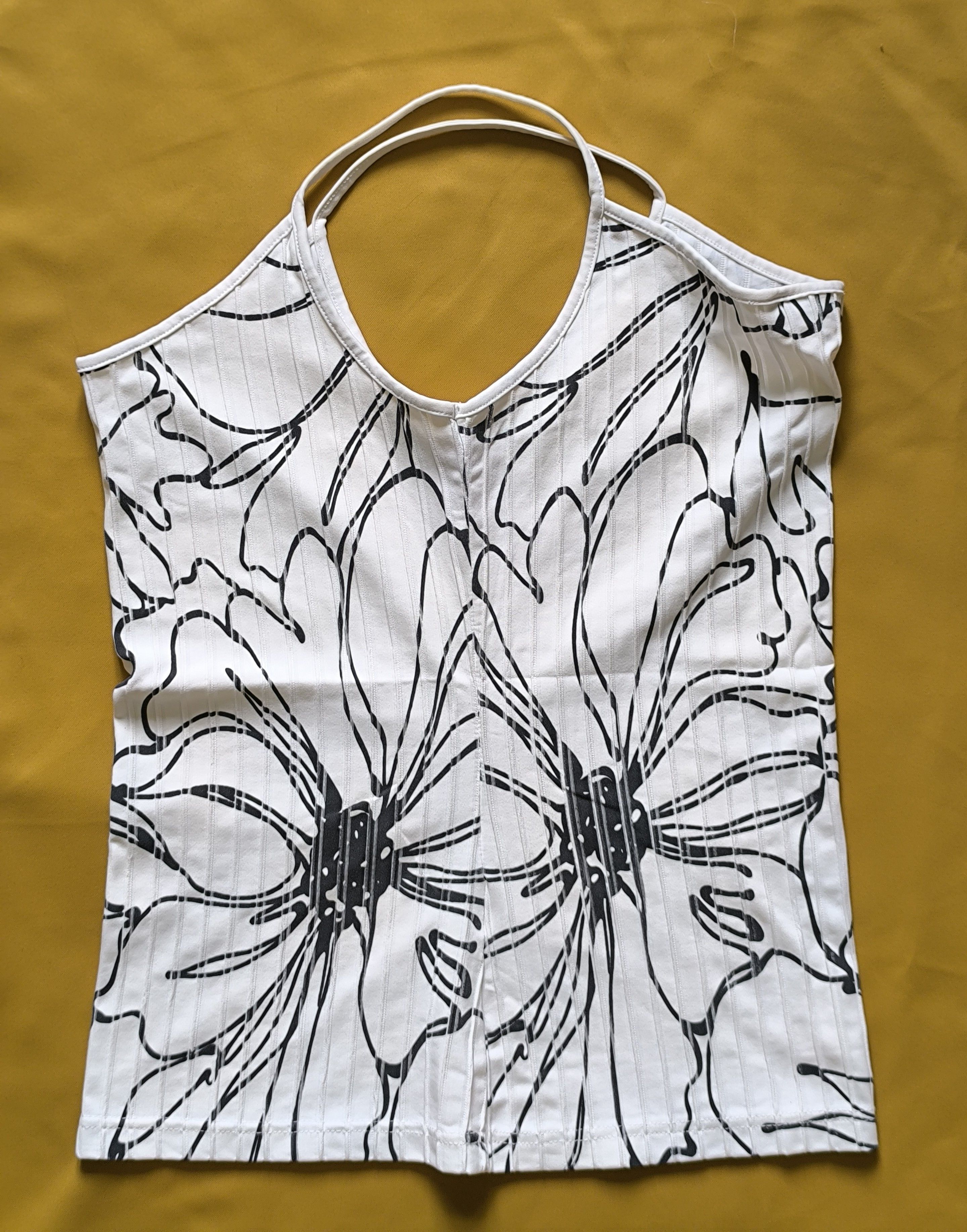 ANNE FONTAINE Anne Fontaine Paris White Black Floral Camisole Top – Size 3 Size S / US 4 / IT 40 - 12 Thumbnail