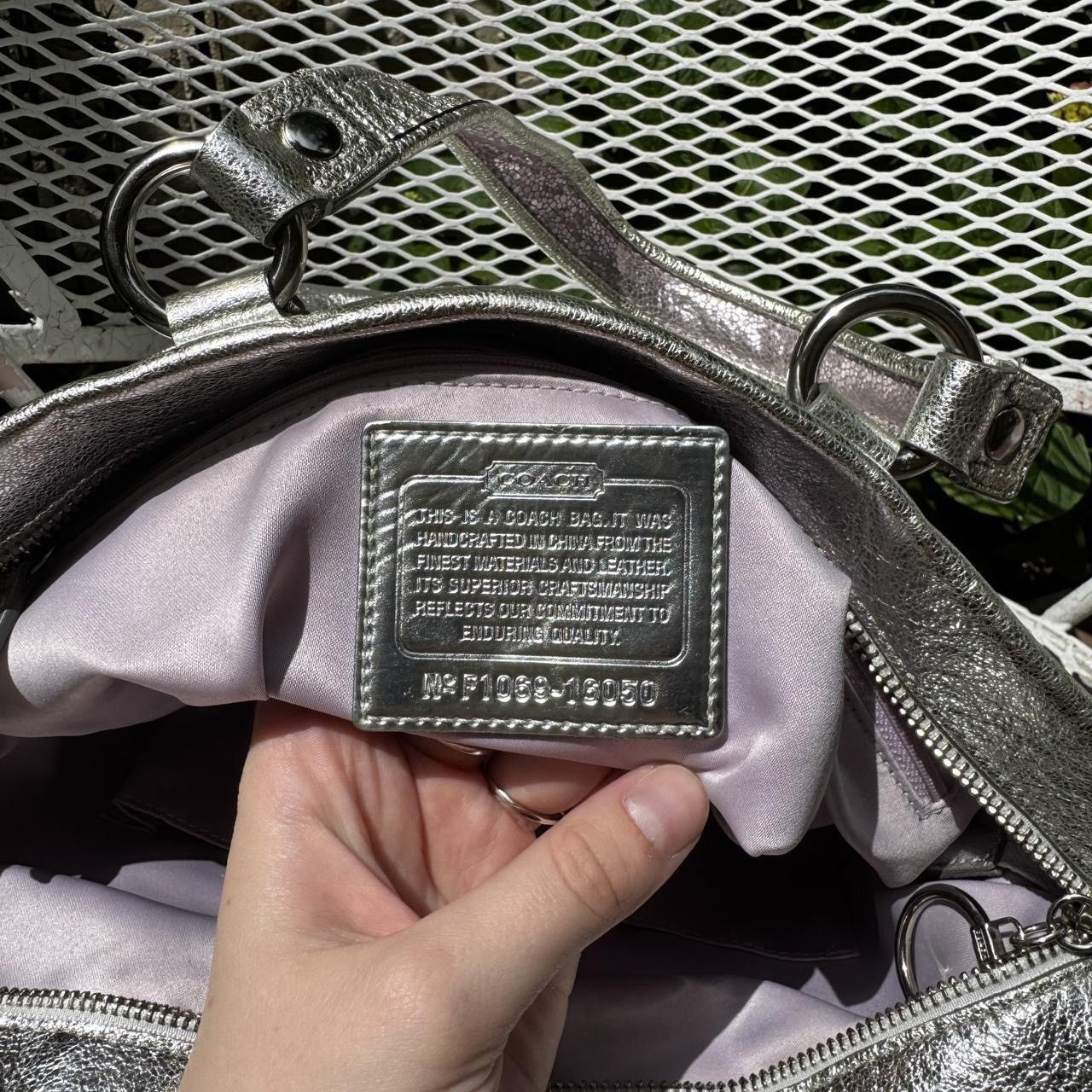 Coach Rare Coach Poppy Silver & Purple Geometric Tote Size ONE SIZE - 7 Thumbnail