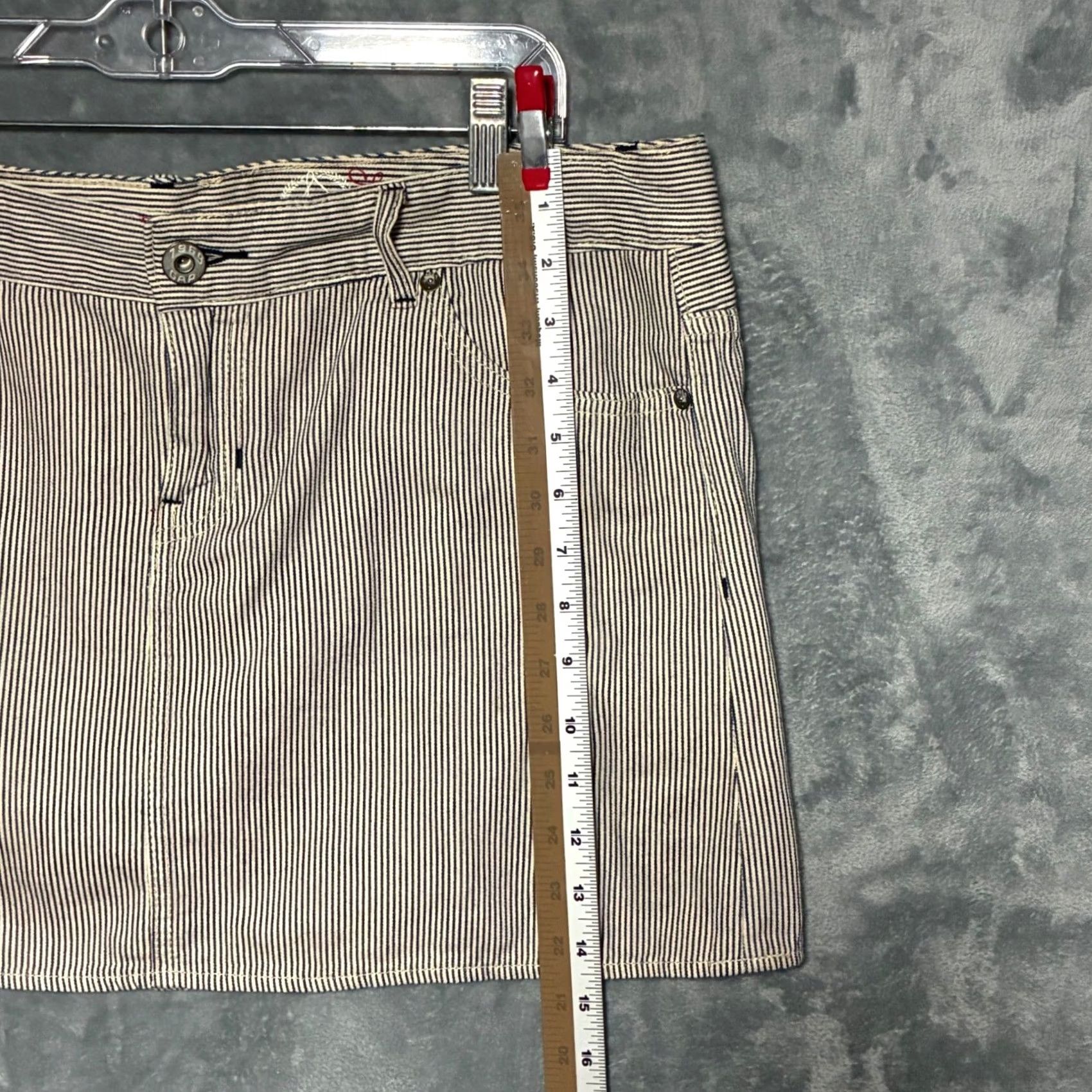 Gap Y2K Gap 1969 Limited Edition Denim Mini Skirt Navy Cream Size 16 Size 38" / US 16 / IT 52 - 8 Thumbnail