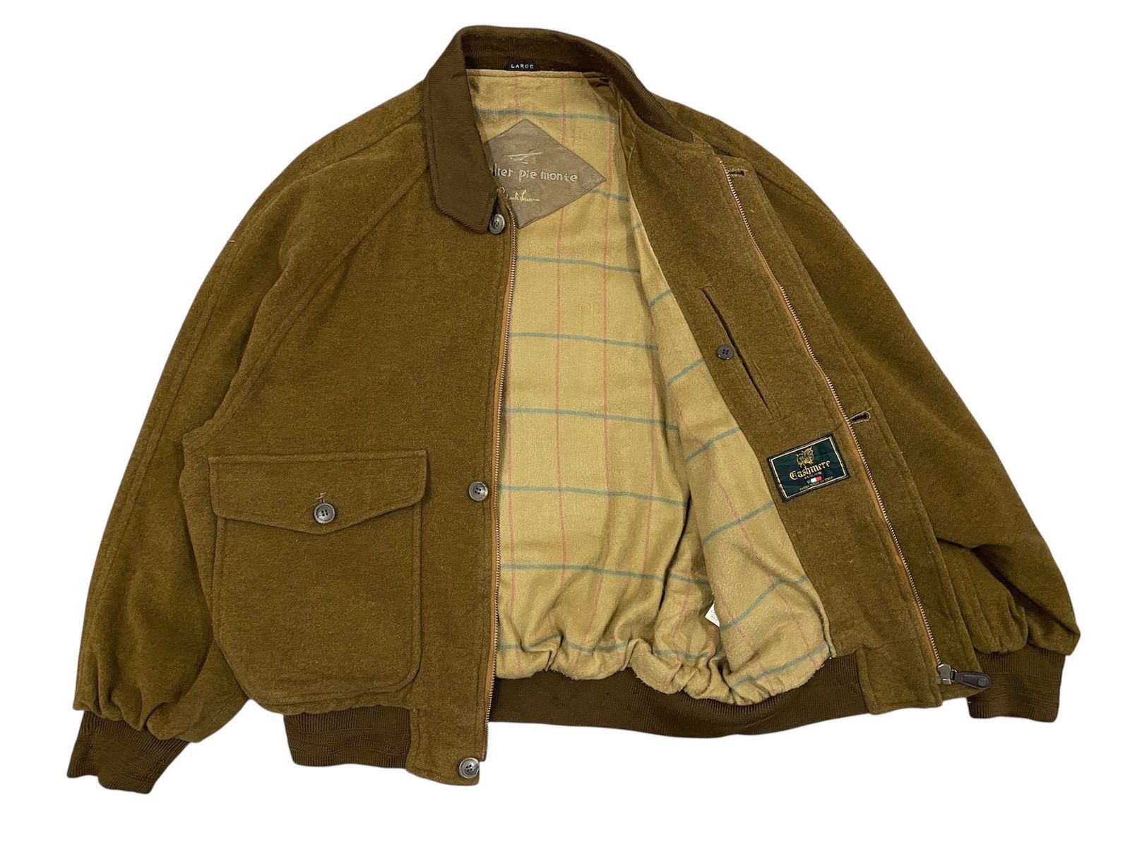 Vintage Vtg 80s Wool Cashmere Jacket Brown - Atelier Pie Monte Size US L / EU 52-54 / 3 - 1 Thumbnail