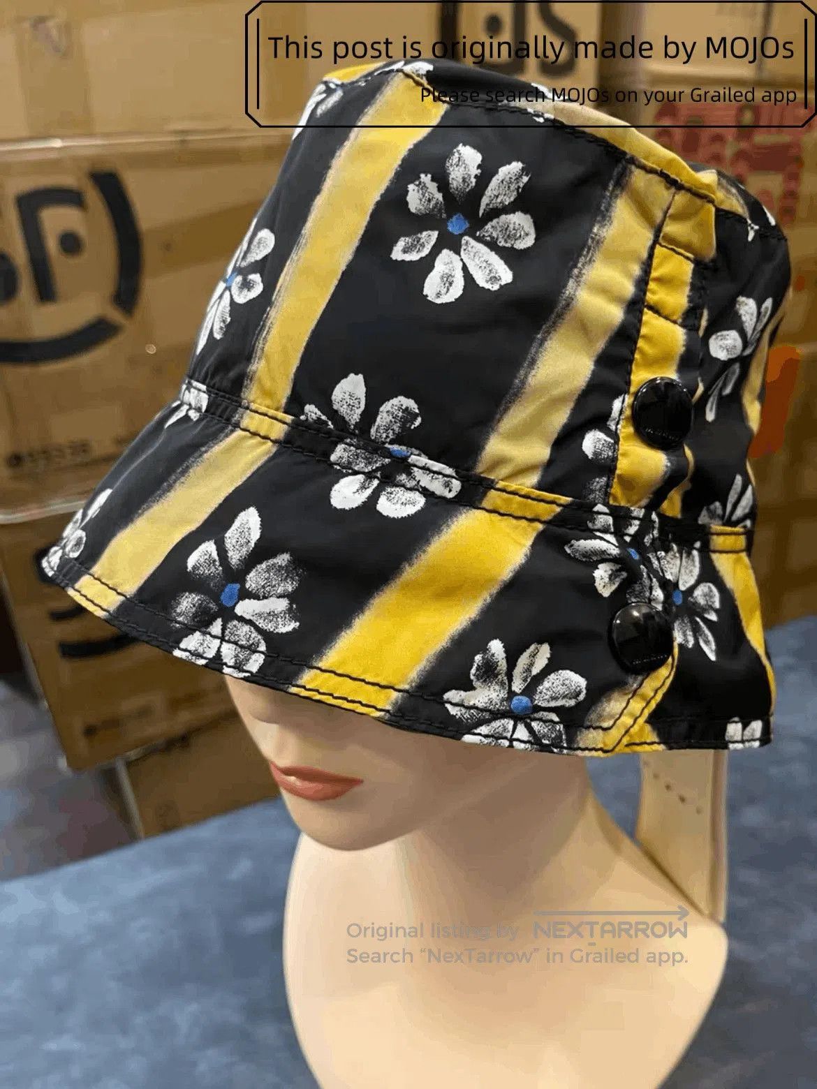Marni Sz M Marni Multi Stripe Flower Bucket Hat. Size ONE SIZE - 1 Thumbnail