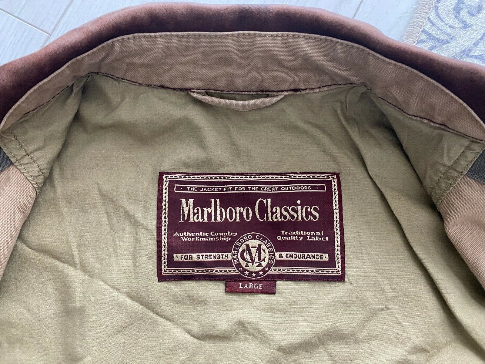 Marlboro Classics 90’s Marlboro Classics Jacket Beige Leather Collar Size US L / EU 52-54 / 3 - 6 Thumbnail