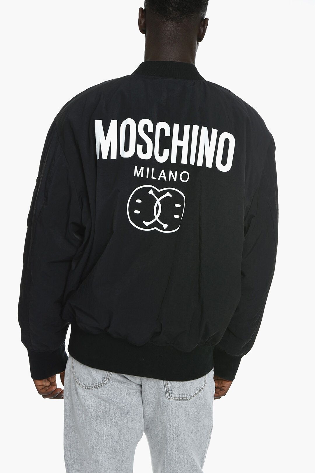 Moschino o1y0225 Logo Bomber Jacket in Black Size US M / EU 48-50 / 2 - 2 Thumbnail