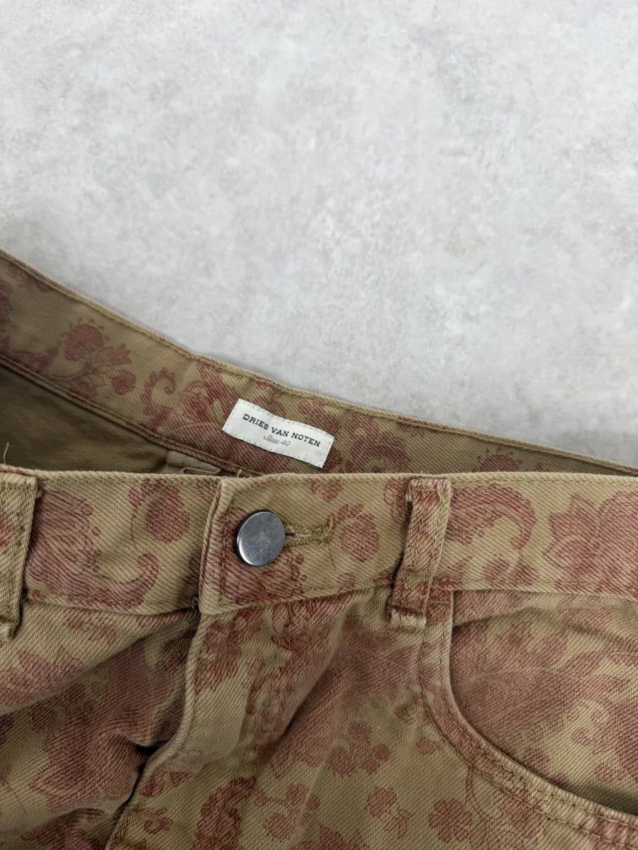Dries Van Noten Dries Van Noten Beige Red Abstract Floral Pants Size US 30 / EU 46 - 7 Thumbnail