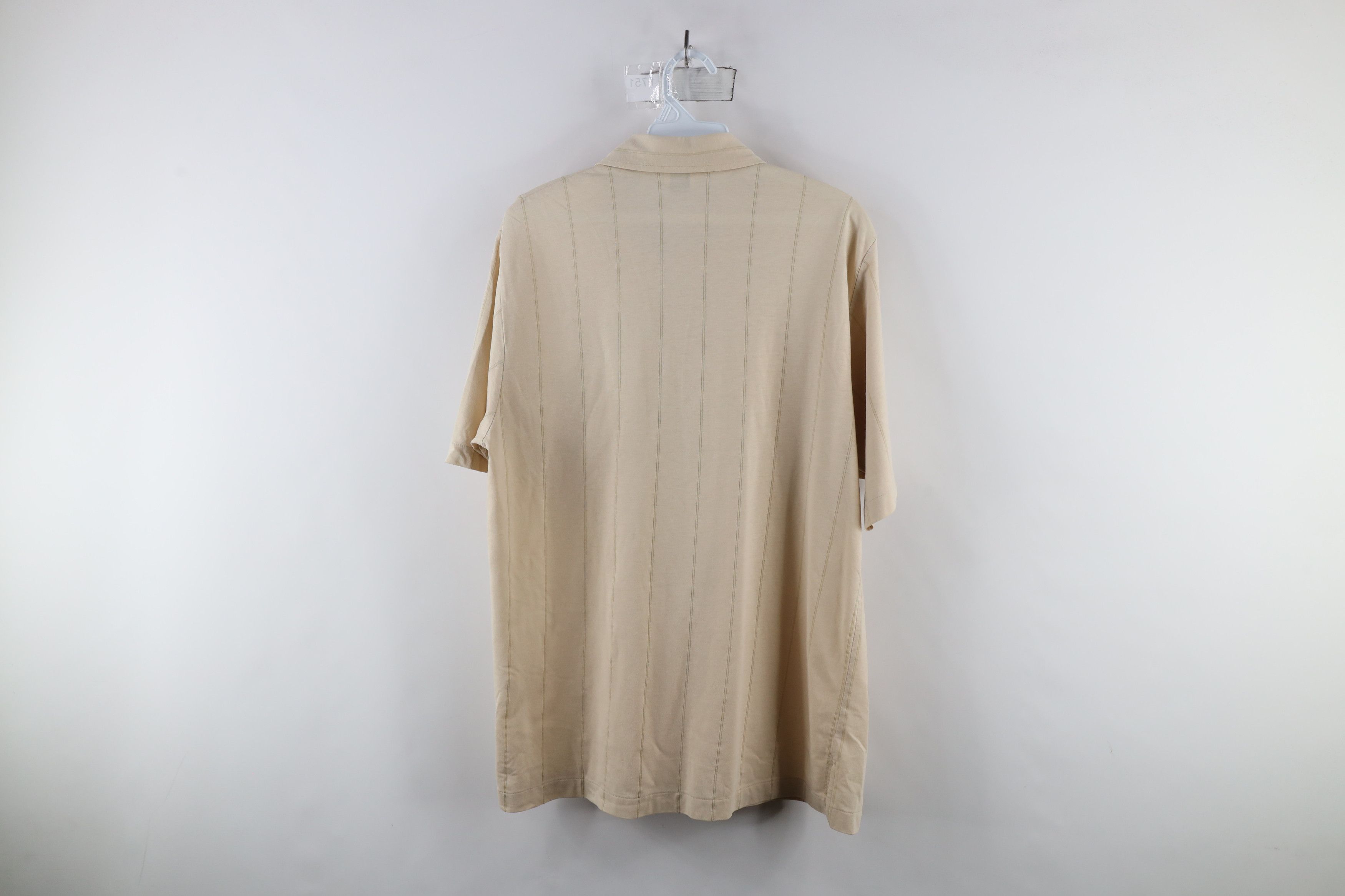 Vintage Vintage 90s Streetwear Knit Collared Pocket Polo Shirt Beige Size US L / EU 52-54 / 3 - 11 Thumbnail
