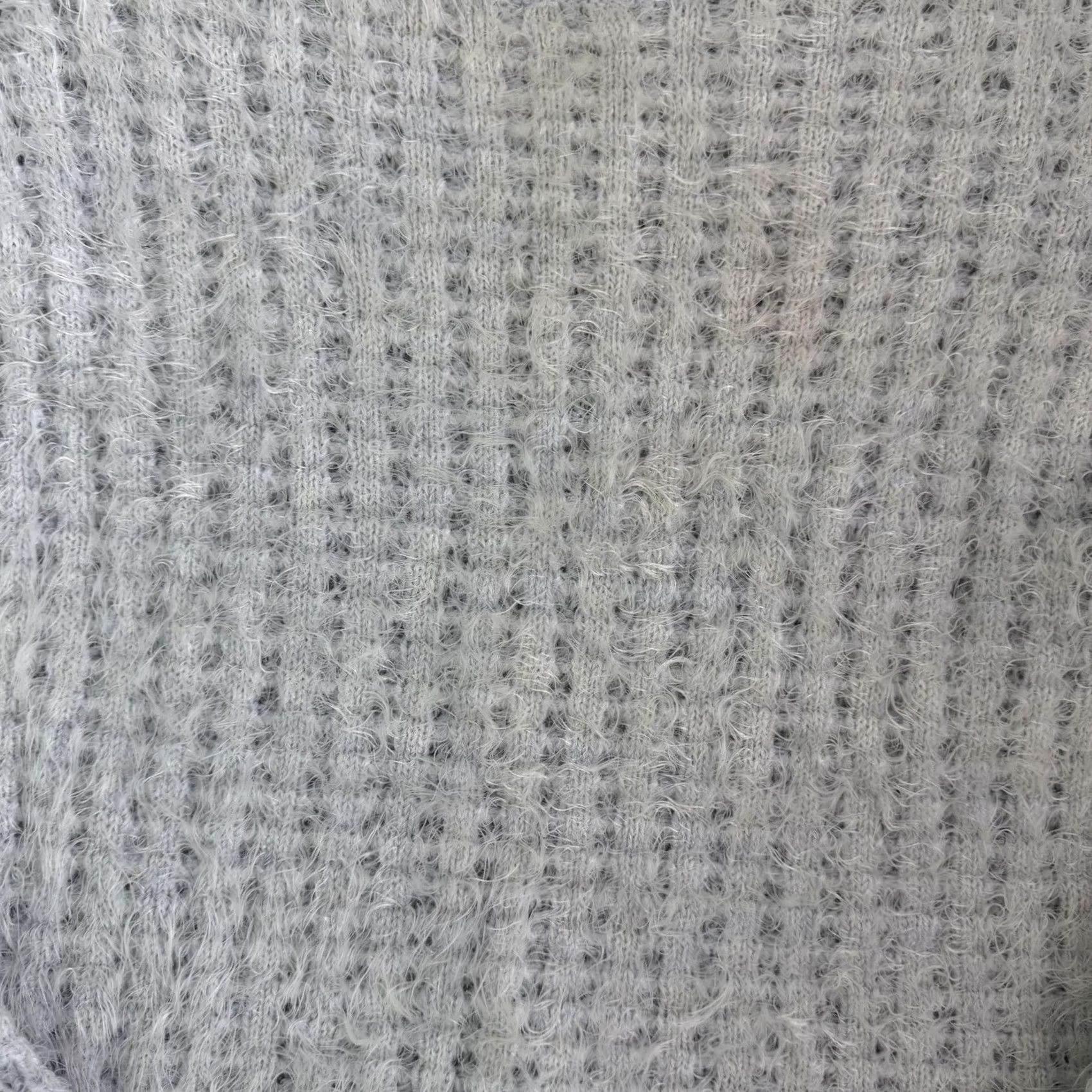 Lauren Conrad Lauren Conrad Sweater Womens Large Blue Scoop Neck Fuzzy Waffle-Knit Pullover Size L / US 10 / IT 46 - 2 Thumbnail