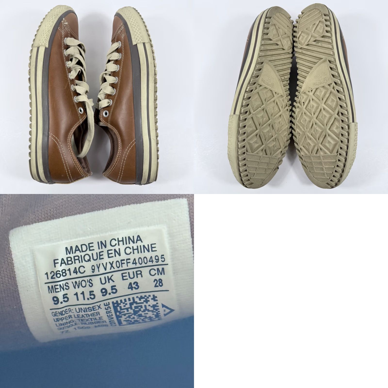 Converse Converse All Star Sneakers Women's Brown Leather Lace-Up Low Top Shoes - 11.5 Size L / US 10 / IT 46 - 8 Thumbnail