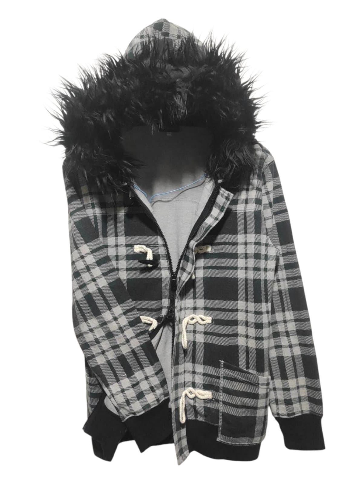 Japanese Brand TK mixpice plaid double zip fur hoodie LGB style Size US M / EU 48-50 / 2 - 1 Thumbnail
