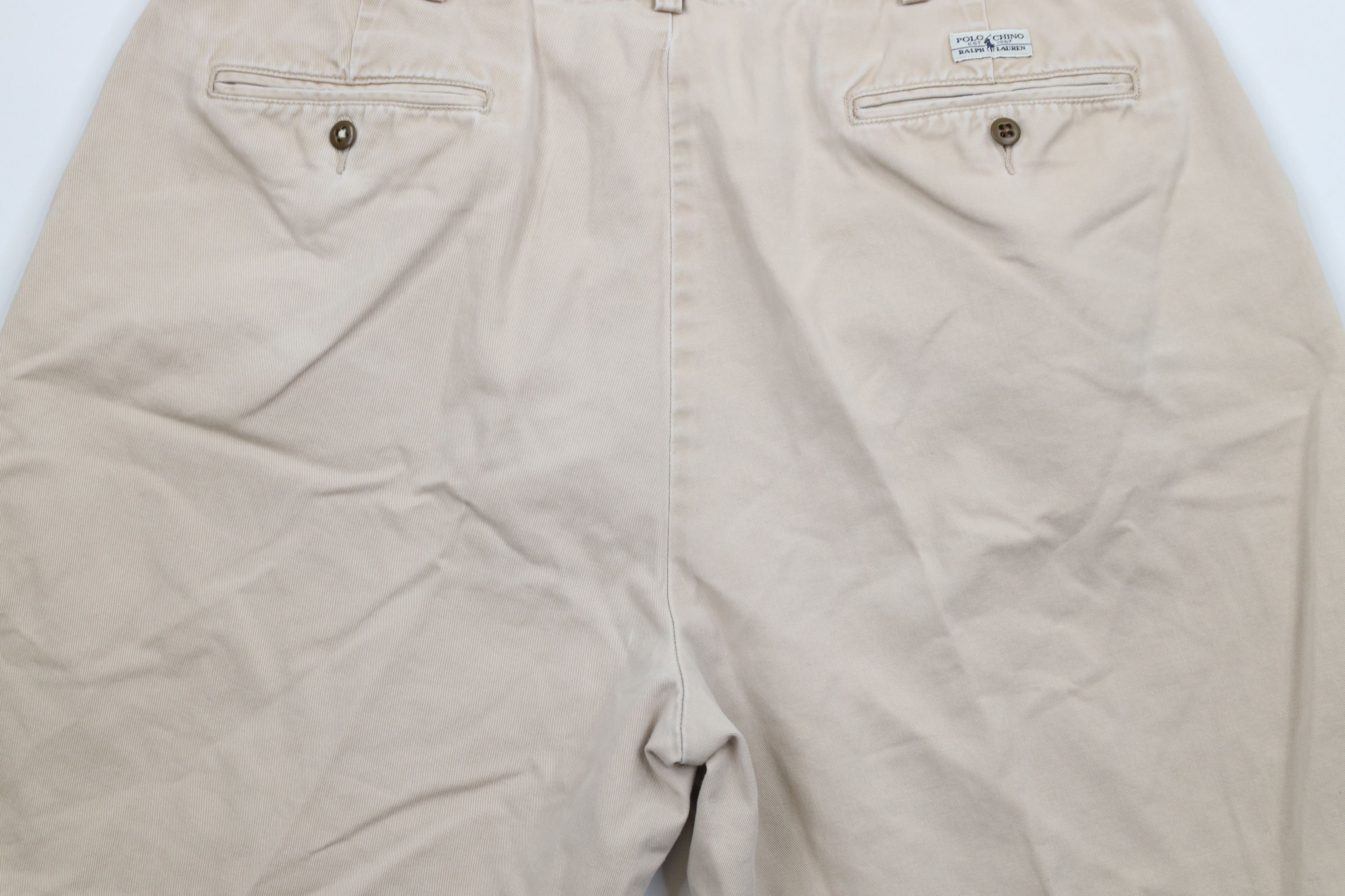 Ralph Lauren × Vintage Vintage 90s Ralph Lauren Knee Pleated Chino Shorts Cotton Size US 36 / EU 52 - 12 Thumbnail