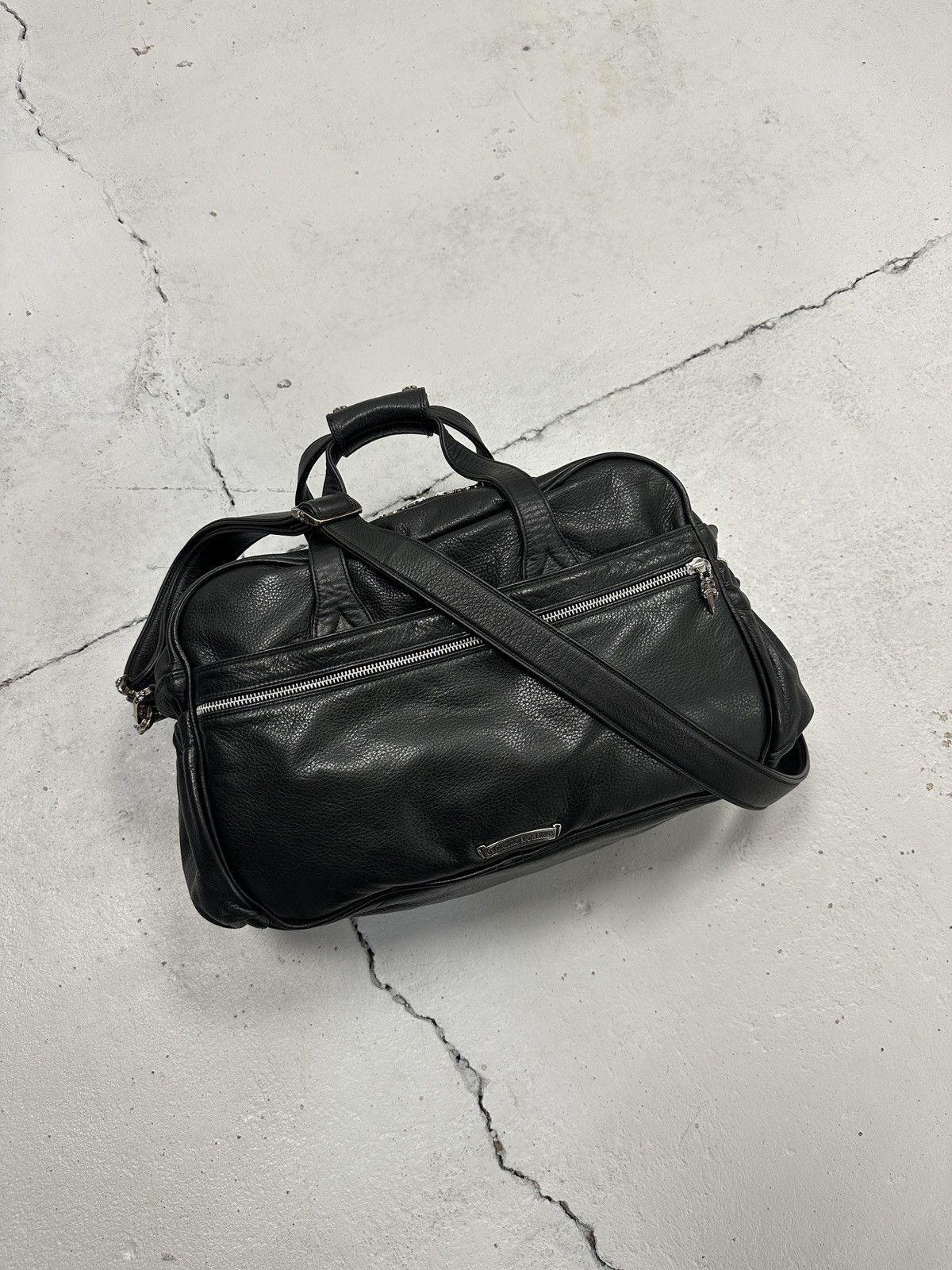Chrome Hearts Chrome Hearts Fleur Silver Leather Patch Diaper Duffle Bag Size ONE SIZE - 11 Thumbnail