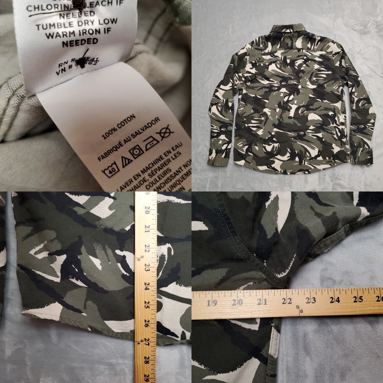 Vintage VINTAGE LL Bean Shirt Men Medium Green Camo Signature Slim fit Chamois Flannel 90s Retro Size US M / EU 48-50 / 2 - 8 Thumbnail