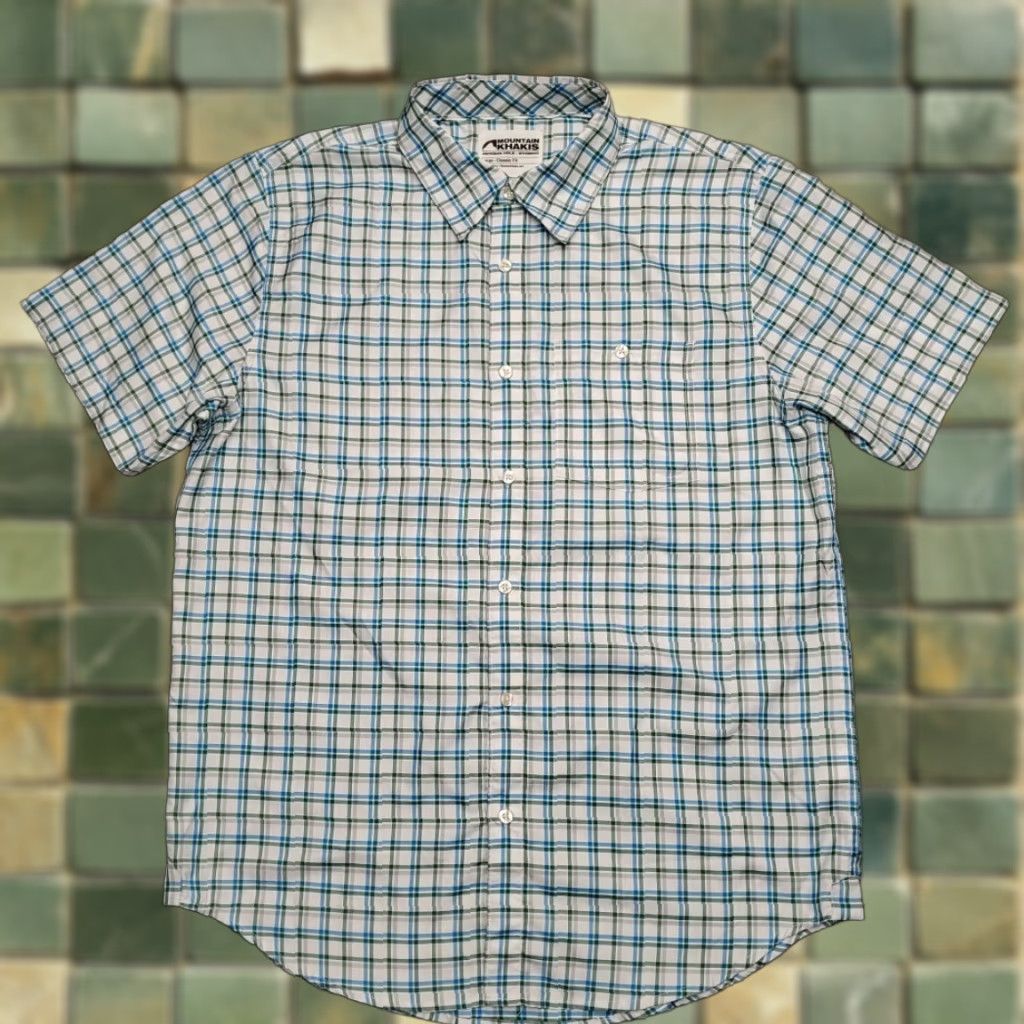 Mountain Khakis VINTAGE Mountain Khakis Shirt Mens L Green Blue Window Pane Plaid Button Classic Fit Size US L / EU 52-54 / 3 - 1 Thumbnail