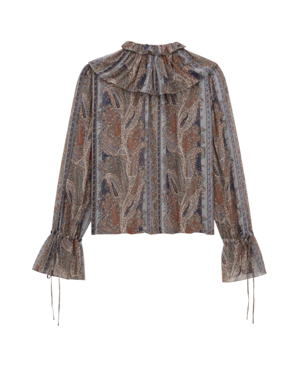 Saint Laurent Paris Saint Laurent $3100 Multicolor Silk Blouse New & Authentic Size ONE SIZE - 2 Thumbnail