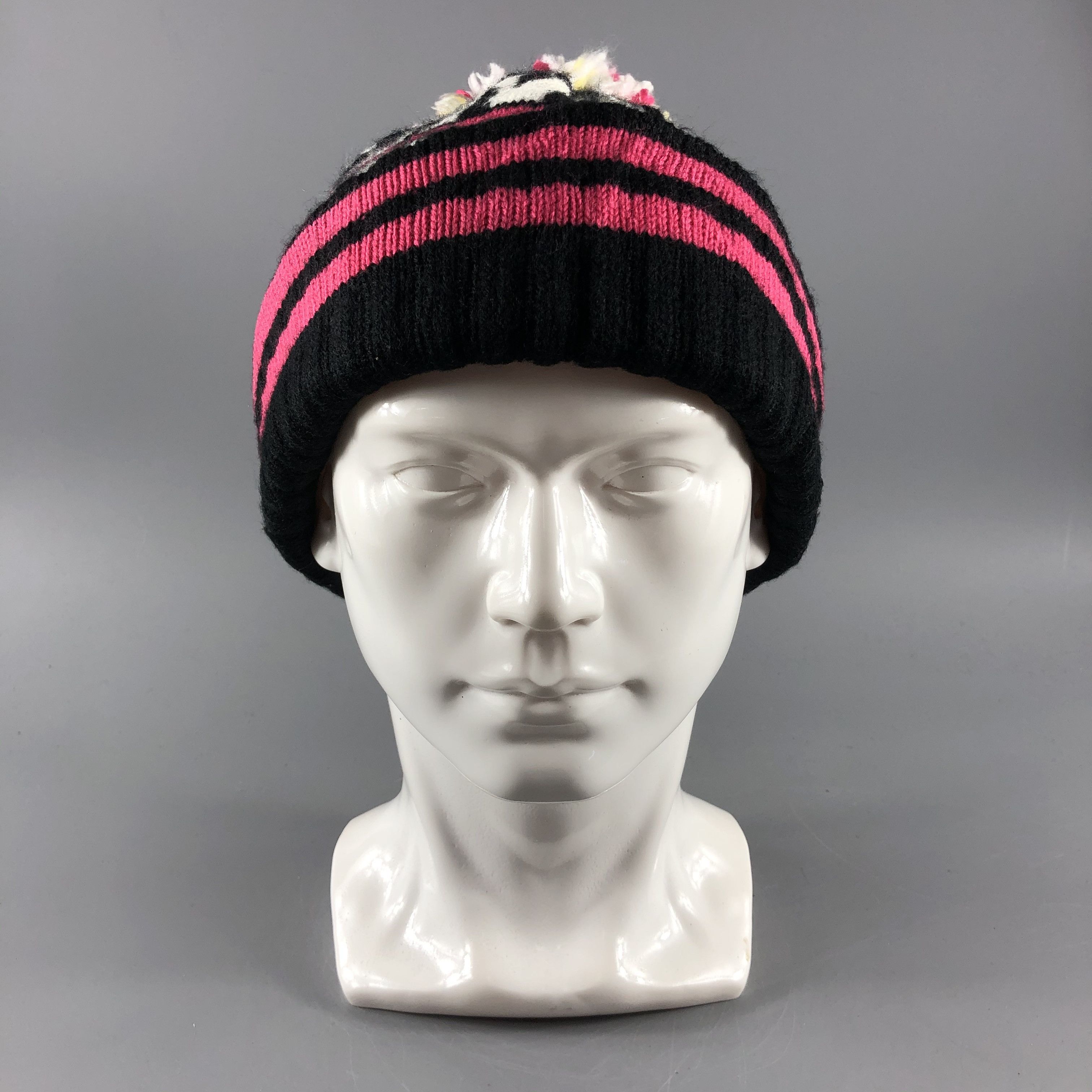 image of Vintage Japanese Bobble Hats Stripe Beanie Snow Hat Snow Cap B206, Men's