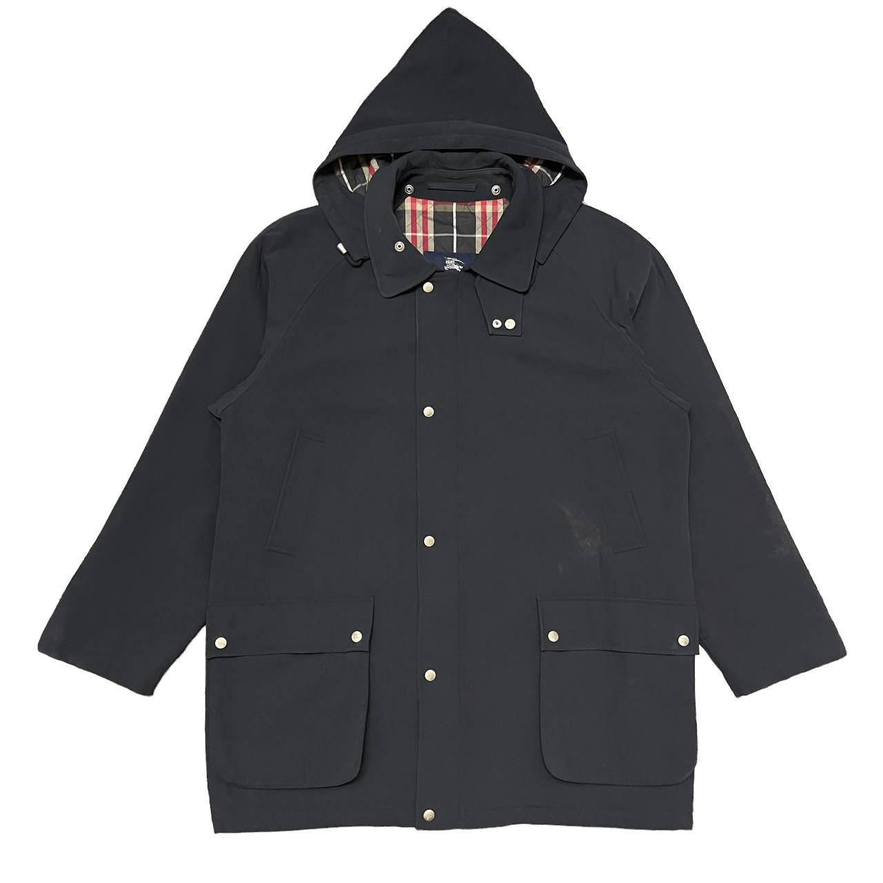 Burberry 🔥Pick🔥 Vtg Burberry London Red Nova Check Removable Hood Size US XL / EU 56 / 4 - 2 Thumbnail