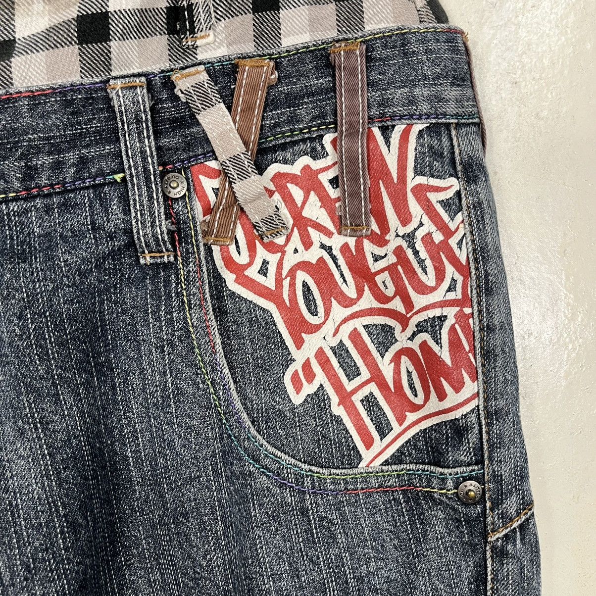 Seditionaries Vintage Antfui Double Waist Distressed Denim Jeans Size US 32 / EU 48 - 20 Thumbnail