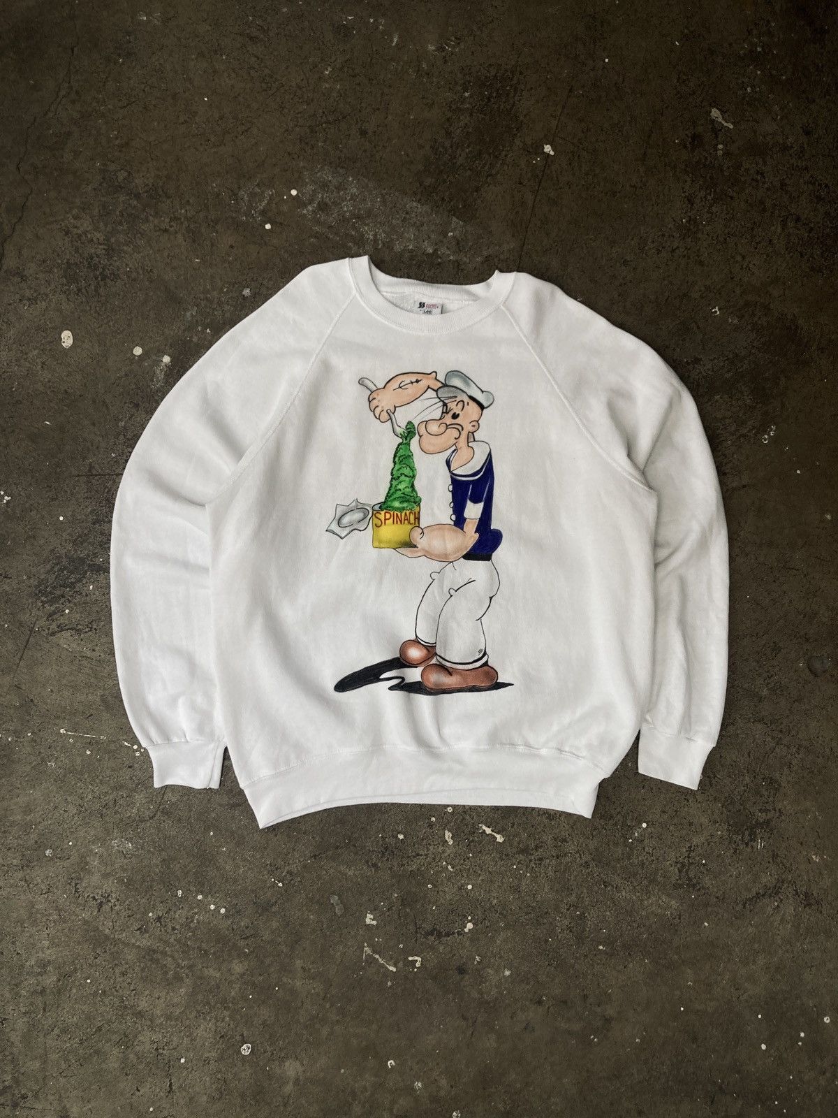Lee × Vintage Vintage 90s Popeye Air Brushed Crewneck Size US XL / EU 56 / 4 - 1 Thumbnail
