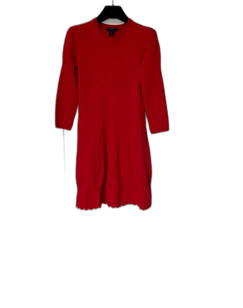 Louis Vuitton Red Long Sleeve Sweater Dress-2506 Size XS / US 0-2 / IT 36-38 - 1 Thumbnail