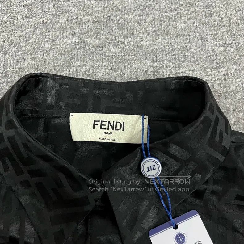Other Fendi Logo Embossed Silk Shirt Size XS / US 0-2 / IT 36-38 - 4 Thumbnail