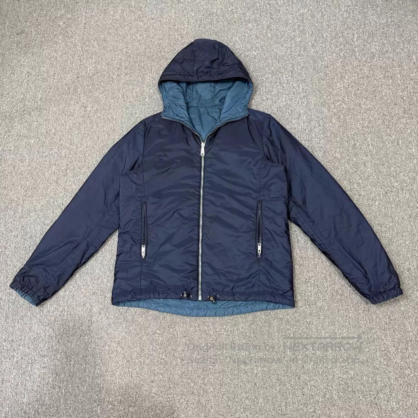 Prada Blue Hooded Light Jacket Size M. Size US M / EU 48-50 / 2 - 2 Thumbnail