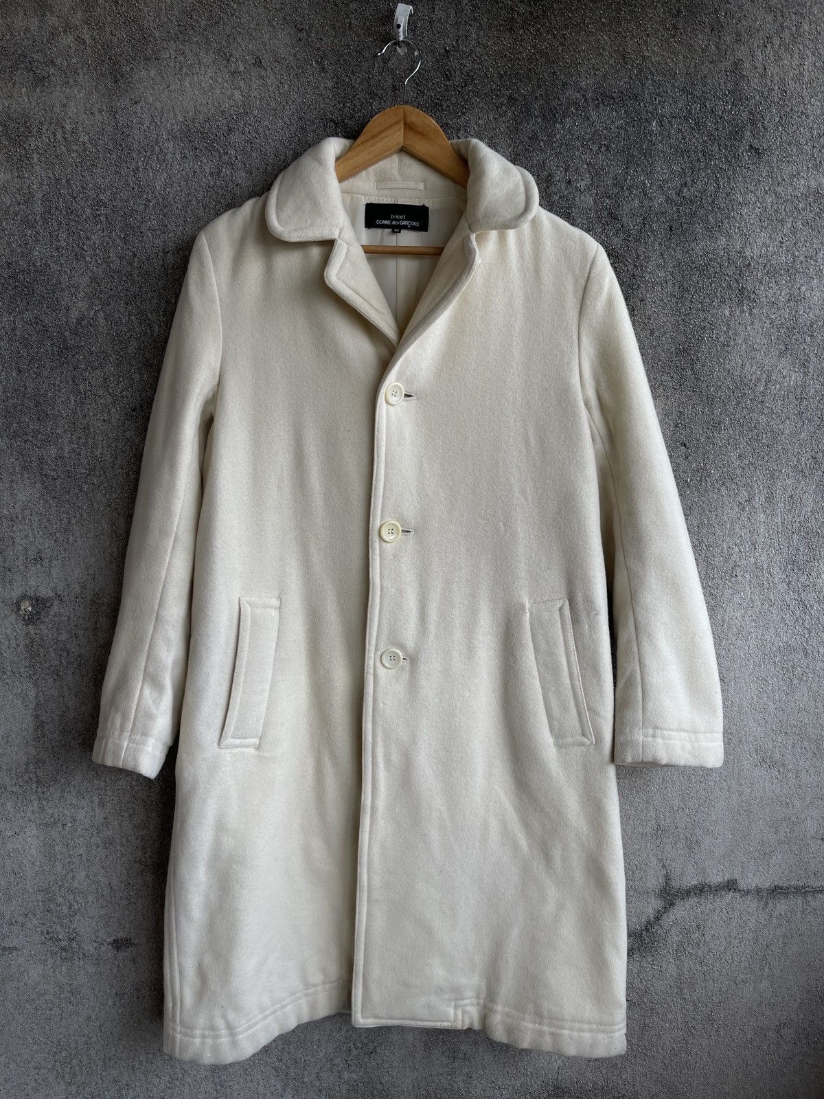 Comme des Garcons Rarest🔥Vtg Comme Des Garcon Tricot Wool Trench Coat Jacket Size US M / EU 48-50 / 2 - 3 Thumbnail