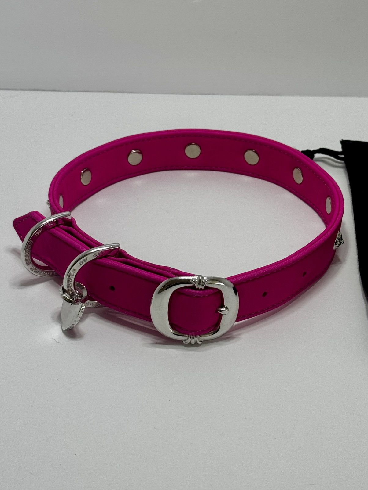 Chrome Hearts Gunslinger Leather Dog Collar