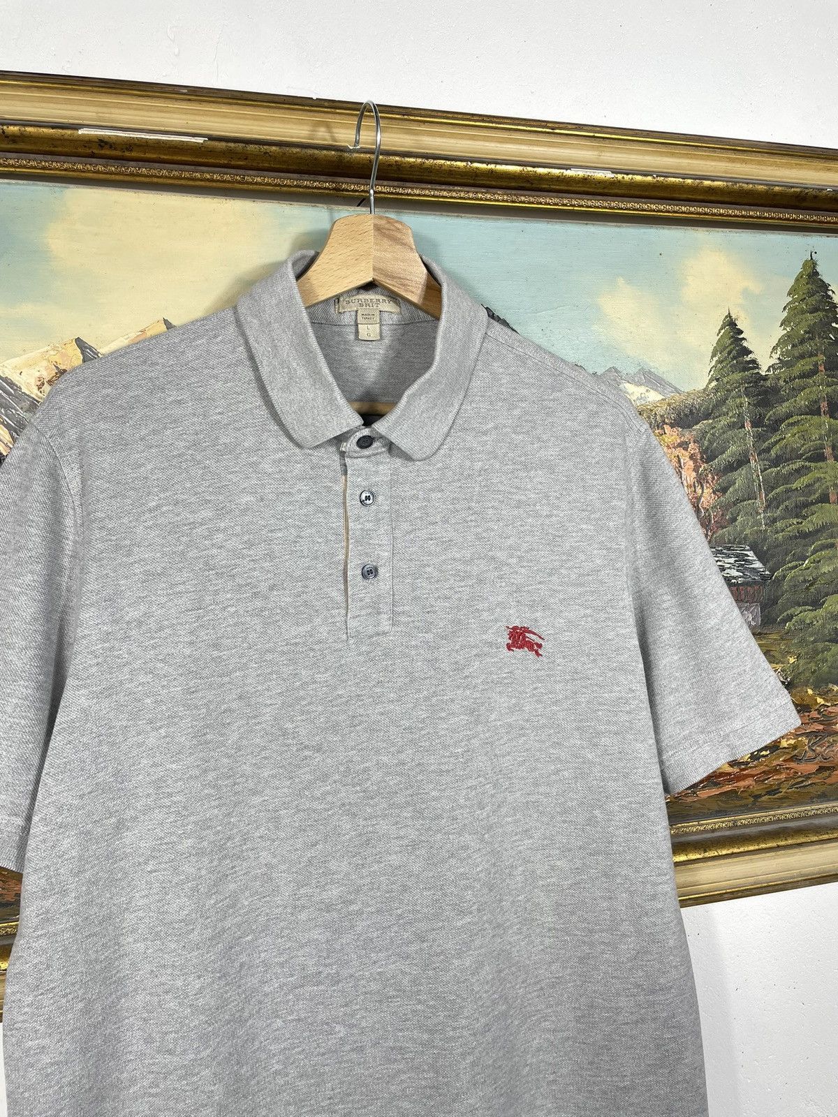 Burberry Burberry Gray Polo T-shirt Short Sleeve Tee Old Money Luxury Size US L / EU 52-54 / 3 - 4 Thumbnail
