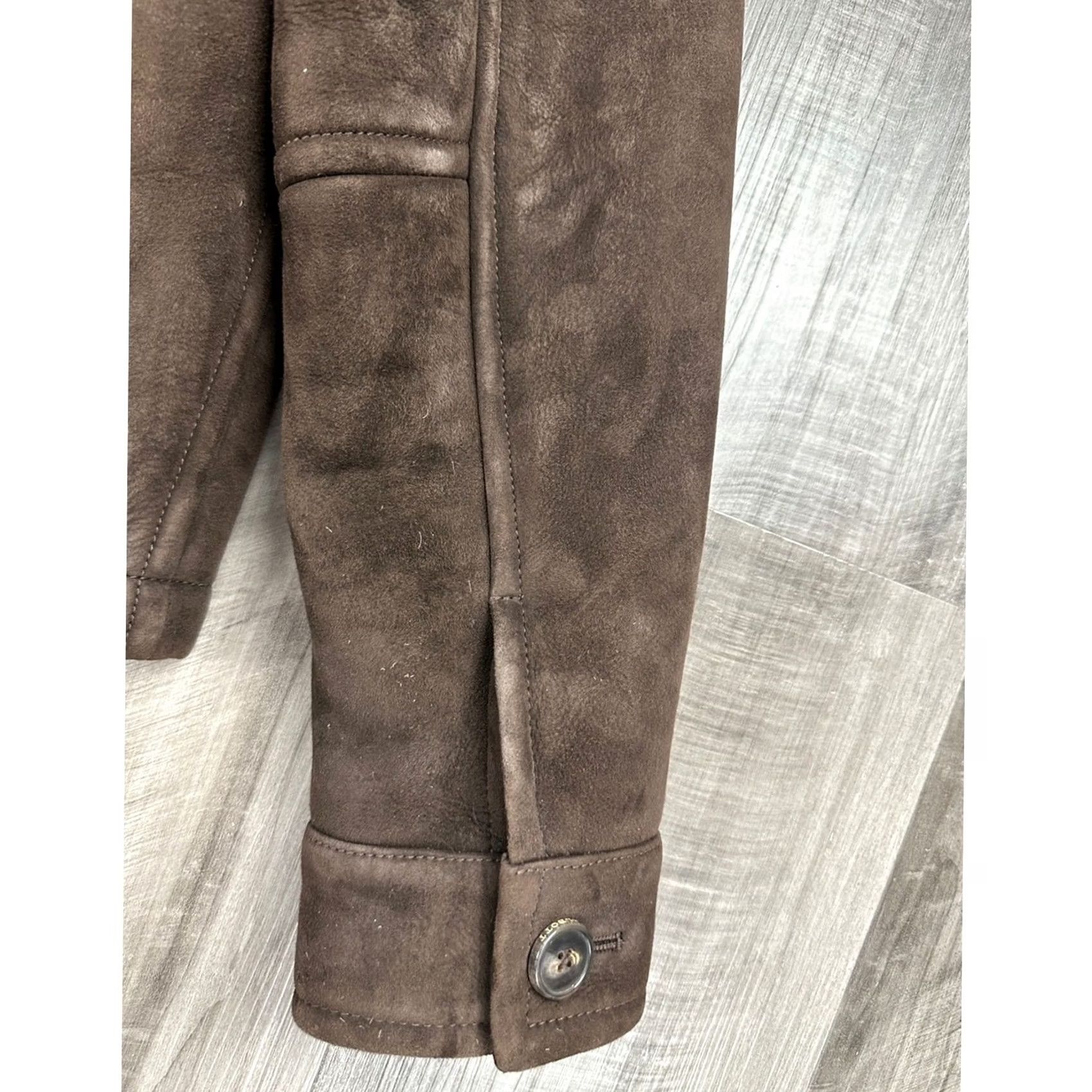 Robert Talbott Robert Talbott Jacket Military Suede Merinos Sheepskin Made in Italy Brown Large Mens Size US L / EU 52-54 / 3 - 3 Thumbnail