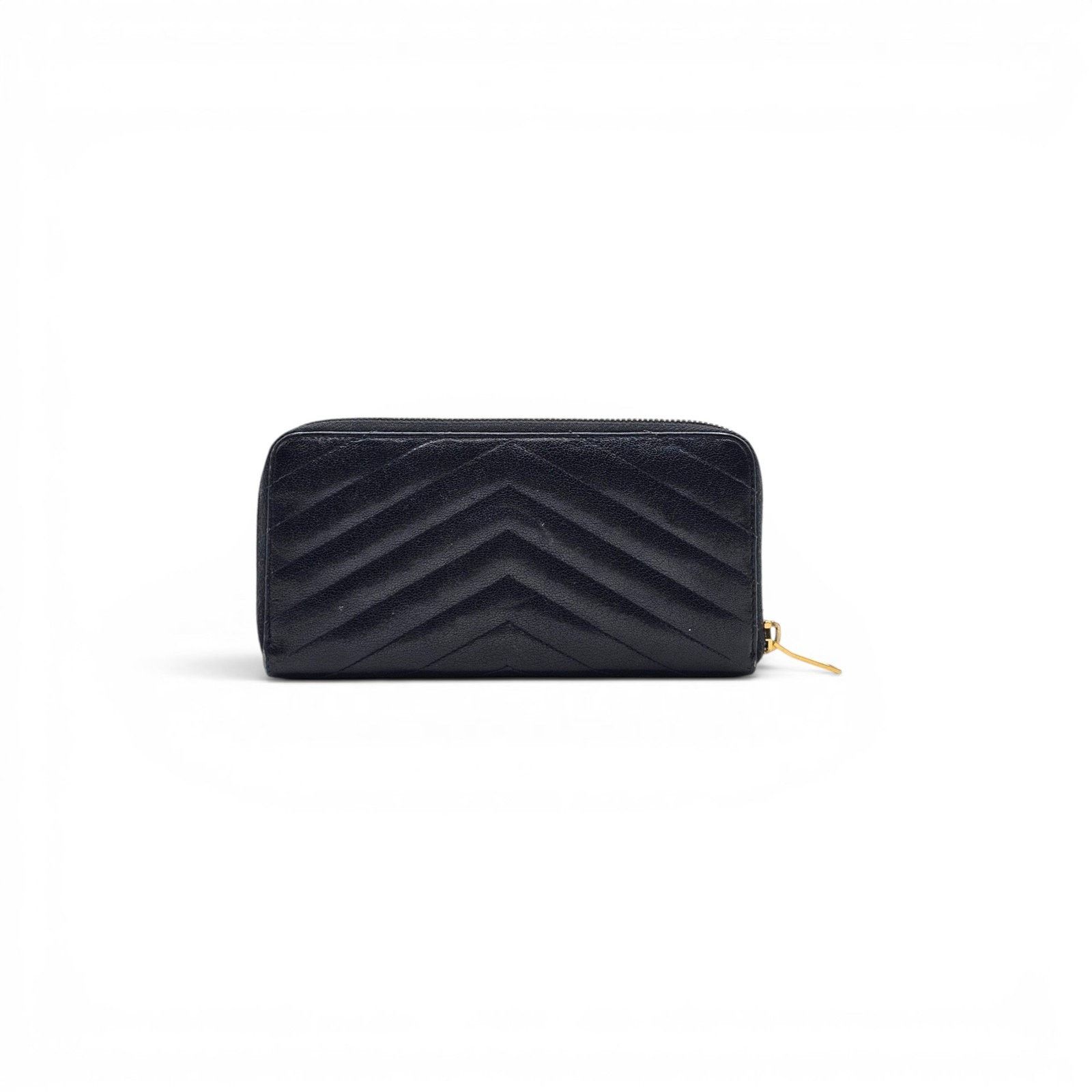 Saint Laurent Paris Monogram Large Grain de Poudre Matelassé Zippered Wallet Size ONE SIZE - 2 Thumbnail