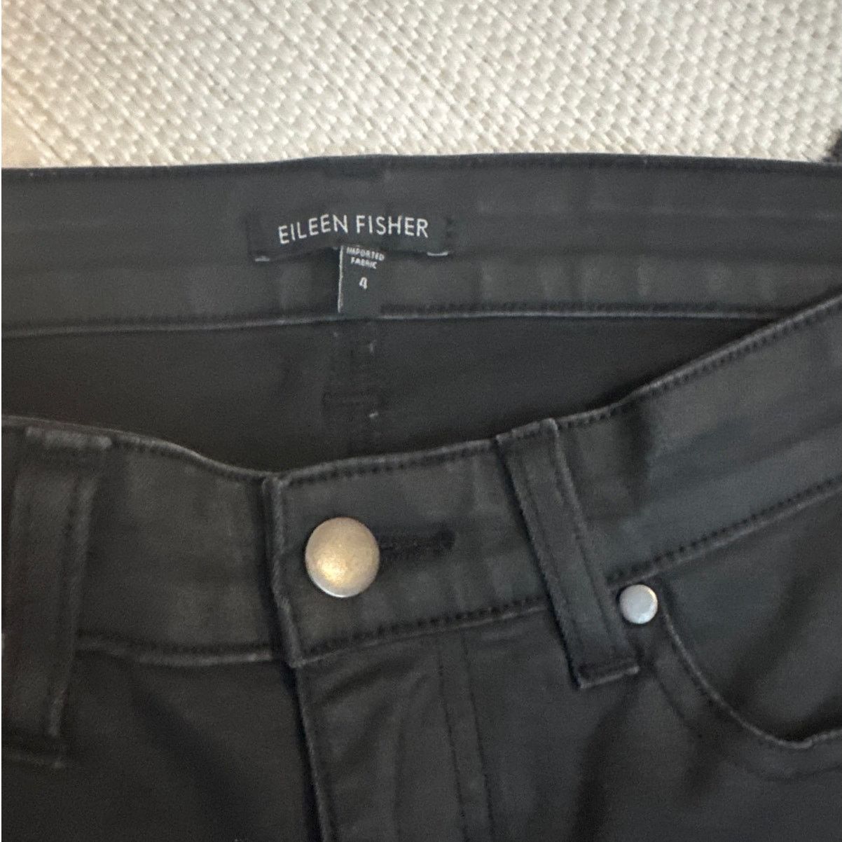 Eileen Fisher Eileen Fisher Waxed Black Denim Organic Jeans Size 27" / US 4 / IT 40 - 3 Thumbnail