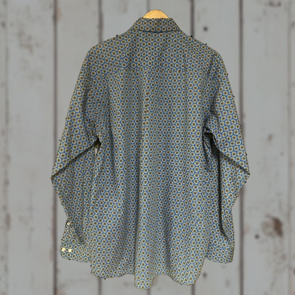 Vintage Cinch Shirt Mens M Blue Medallion Print Button-Down Long Sleeve Western Casual Workwear Geometric Embroidered Pocket Casual Wear Mens M Size US M / EU 48-50 / 2 - 1 Thumbnail