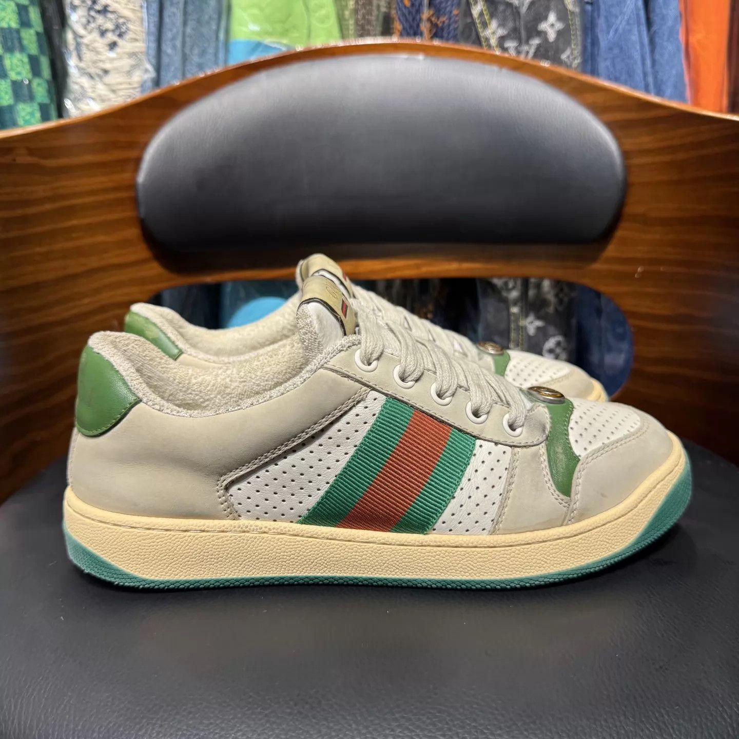Gucci Gucci GG Enamel Dirtied Women's Sneaker 36 98 New Size US 5.5 / IT 35.5 - 4 Thumbnail