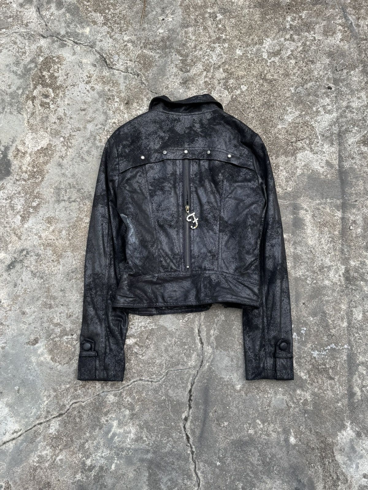 14th Addiction 2000s Waxed Vkei Japanese Jacket Black Size US M / EU 48-50 / 2 - 3 Thumbnail