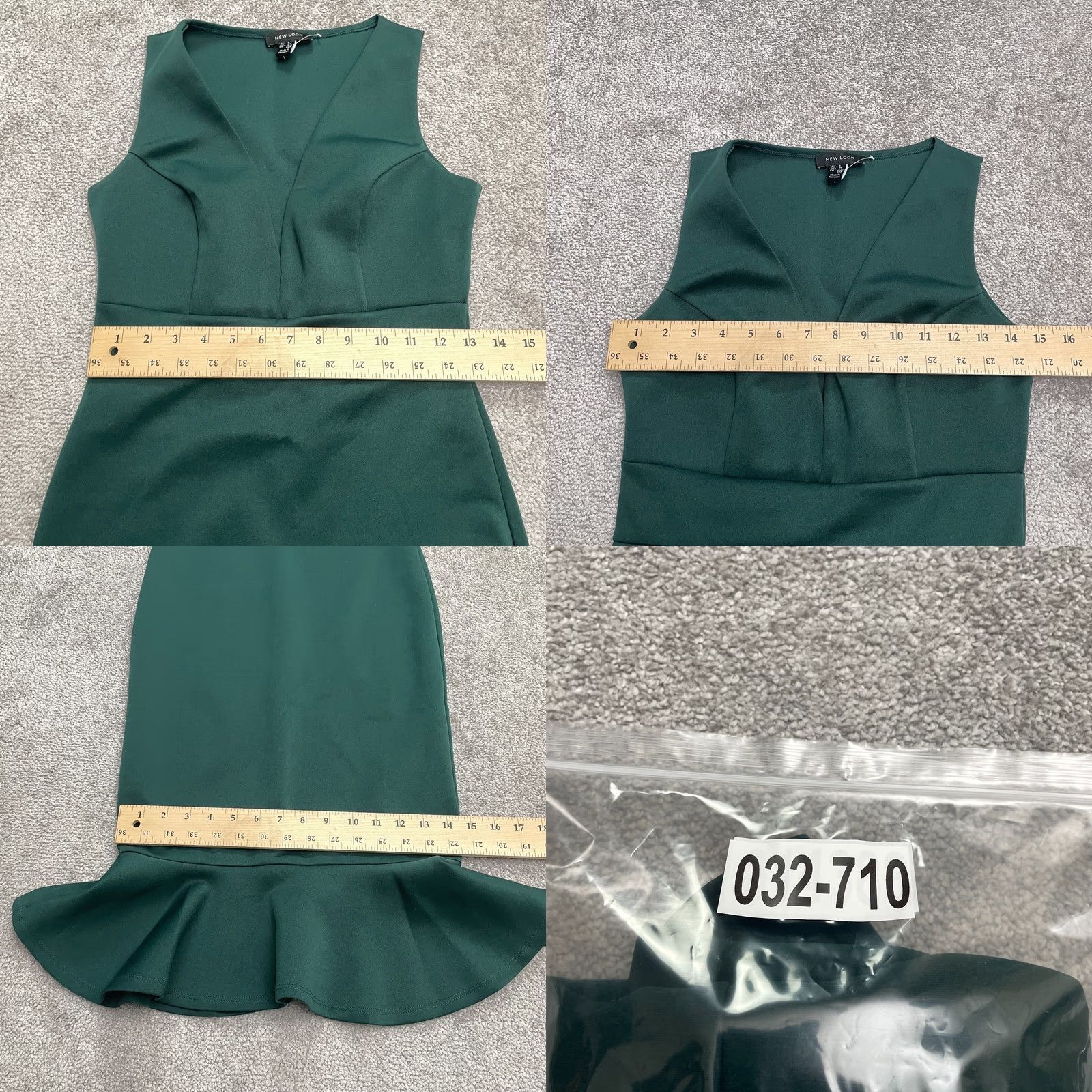 New Look VINTAGE? No. New Look Mermaid Bodycon Midi Dress Womens 4 Emerald Green V-Neck Sleeveless Size S / US 4 / IT 40 - 9 Thumbnail