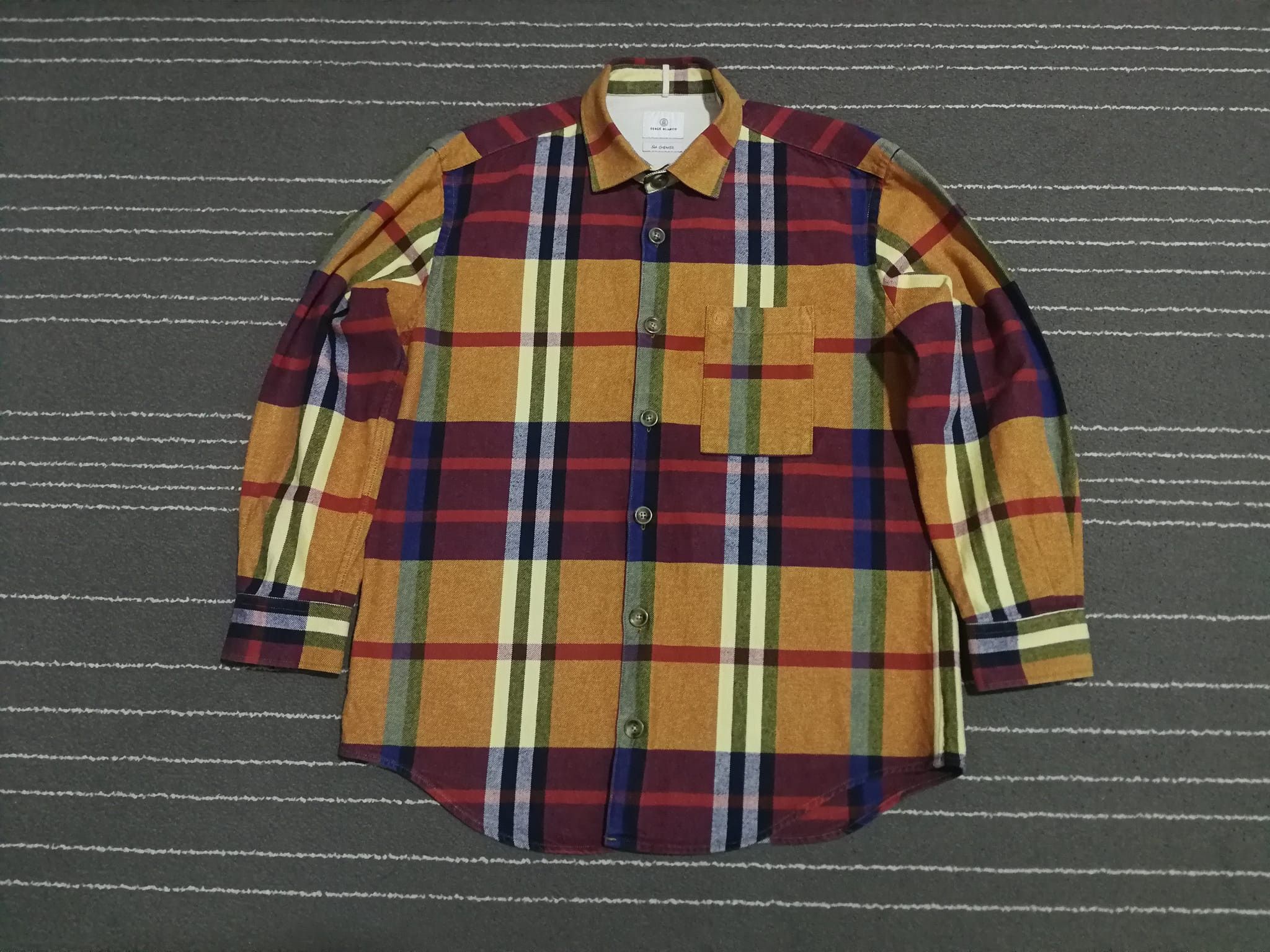Designer Canclini X SERGE BLANCO Sur chemise rugby flannel L Size US M / EU 48-50 / 2 - 1 Thumbnail