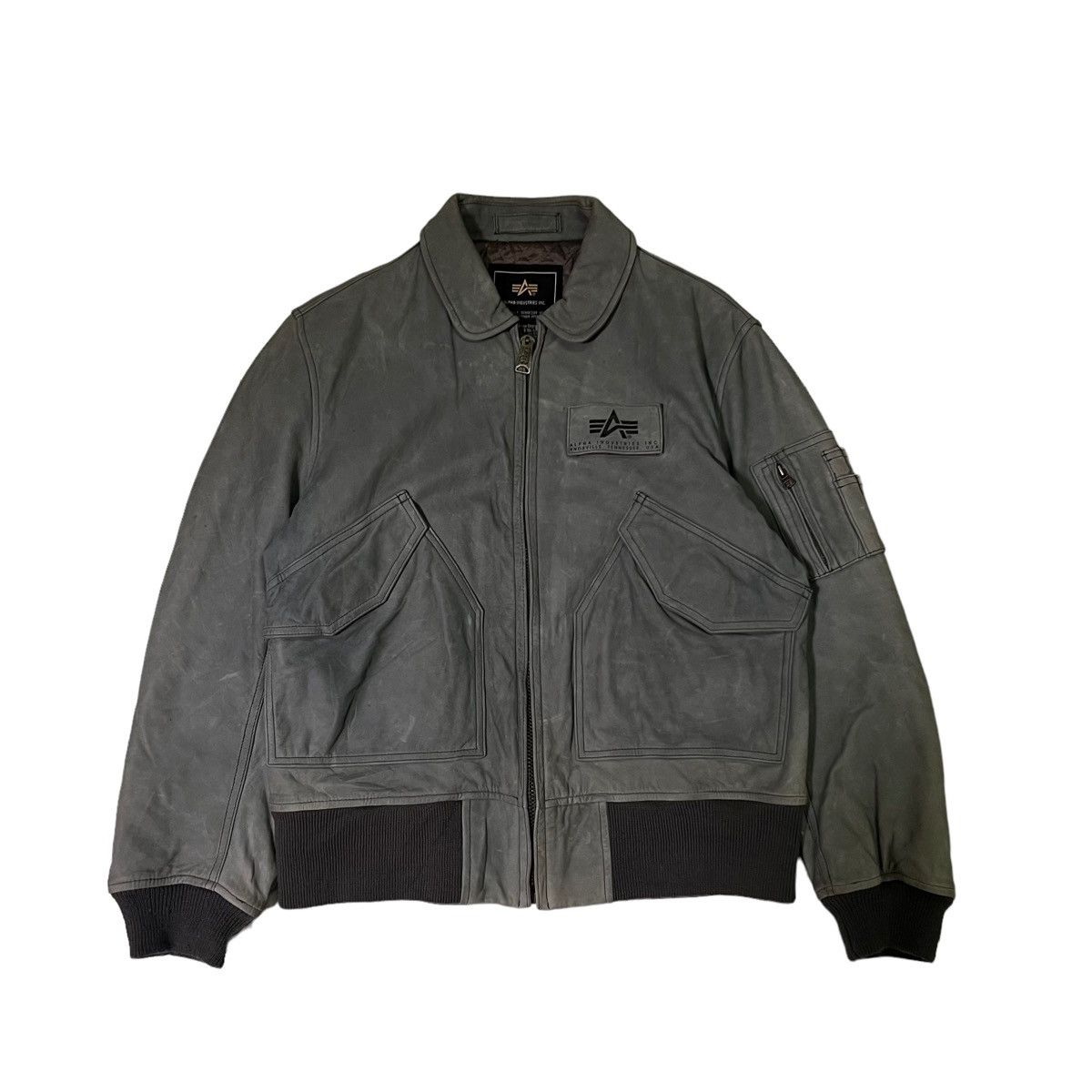 Alpha Industries 🔥VINTAGE GENUINE LEATHER COWHIDE BOMBER JACKET FLY USA Size US M / EU 48-50 / 2 - 1 Thumbnail