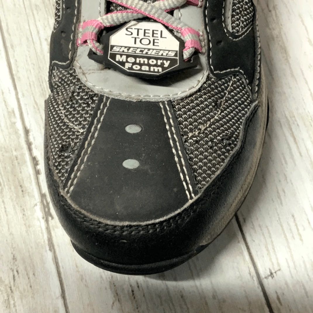 SKECHERS SKECHERS Women’s Steel Toe Memory Foam Work Sneakers Size 8 Gray Pink Multicolor Sneakers Womens 8 Size US 8 / IT 38 - 7 Thumbnail