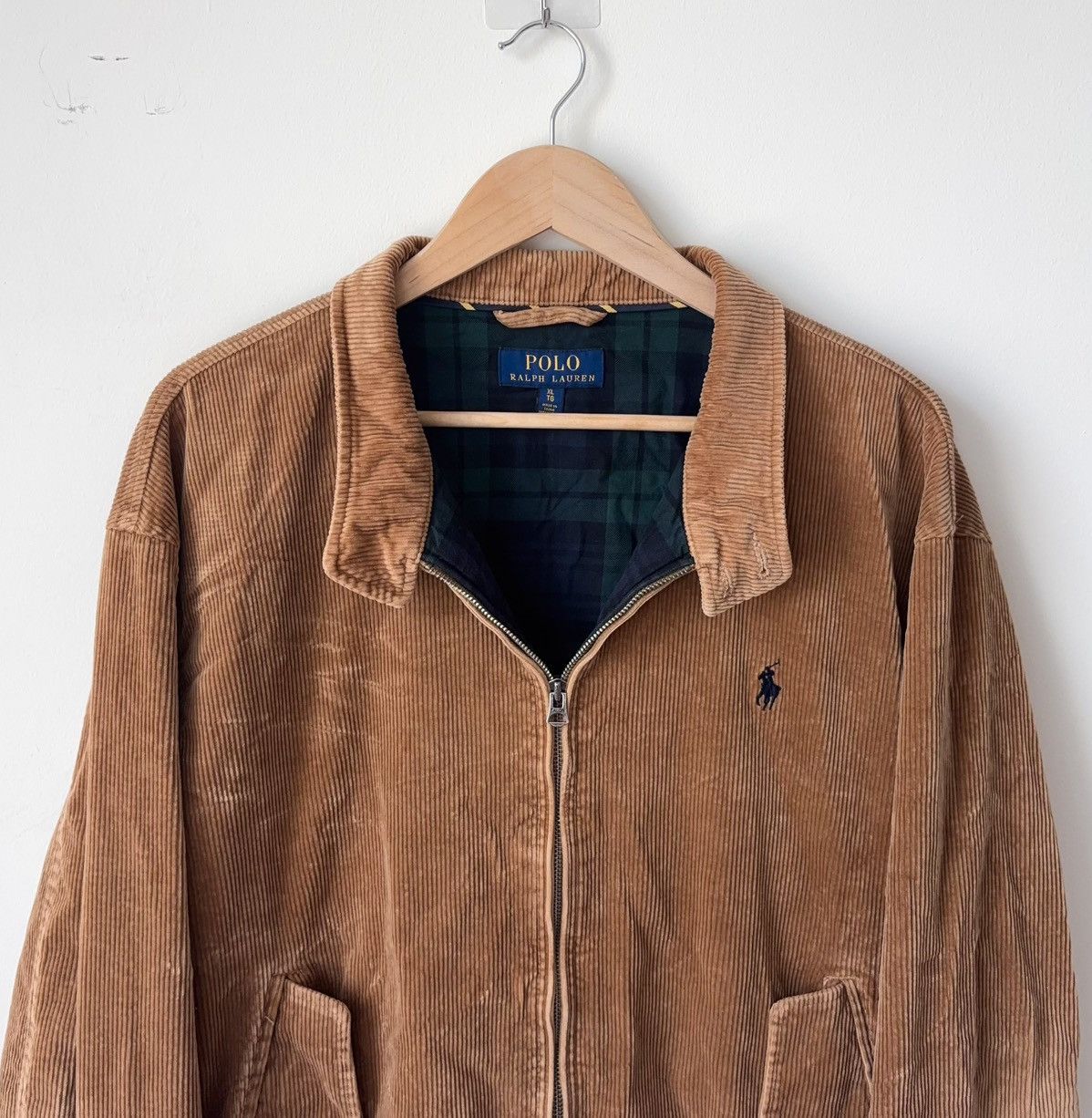 Polo Ralph Lauren Corduroy Bomber Jacket Plaid Flannel Lined Size US XL / EU 56 / 4 - 2 Thumbnail