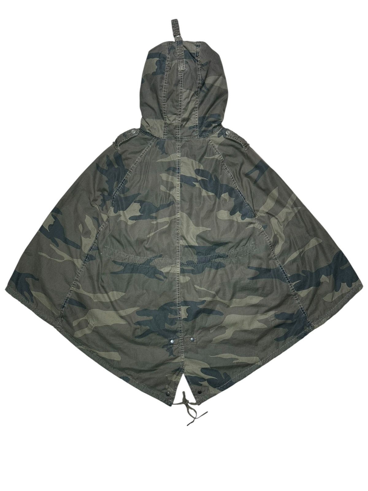 GOA G.O.A Camouflage Fur Hood Poncho Size ONE SIZE - 3 Thumbnail