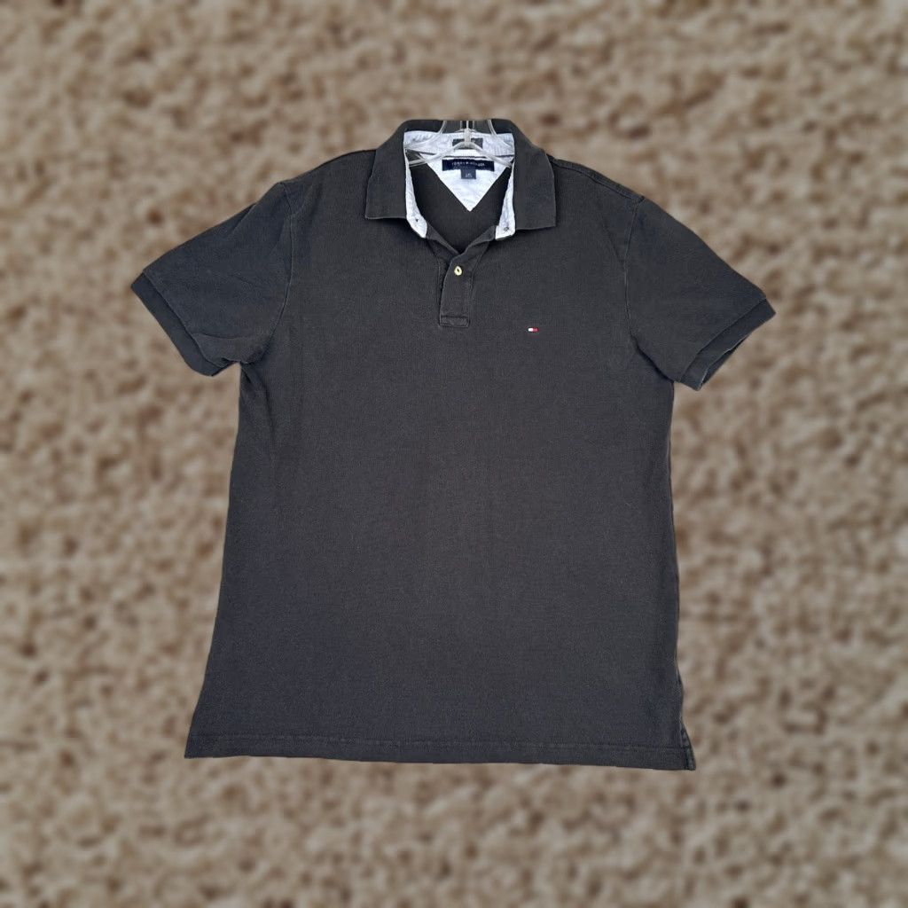 Tommy Hilfiger Tommy Hilfiger Polo Shirt Men L Black Cotton Short Sleeve Slim Fit/Custom Fit Read Size US L / EU 52-54 / 3 - 1 Thumbnail