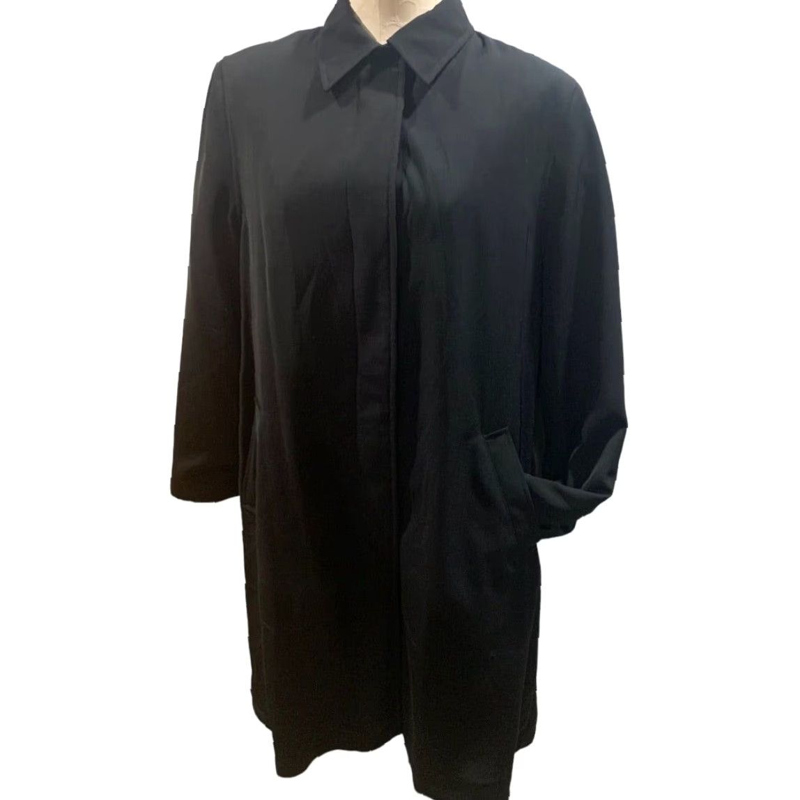 Anne Klein VINTAGE Anne Klein Trench Coat Womens 12 Black Removable Lining Coat Size XL / US 12-14 / IT 48-50 - 4 Thumbnail
