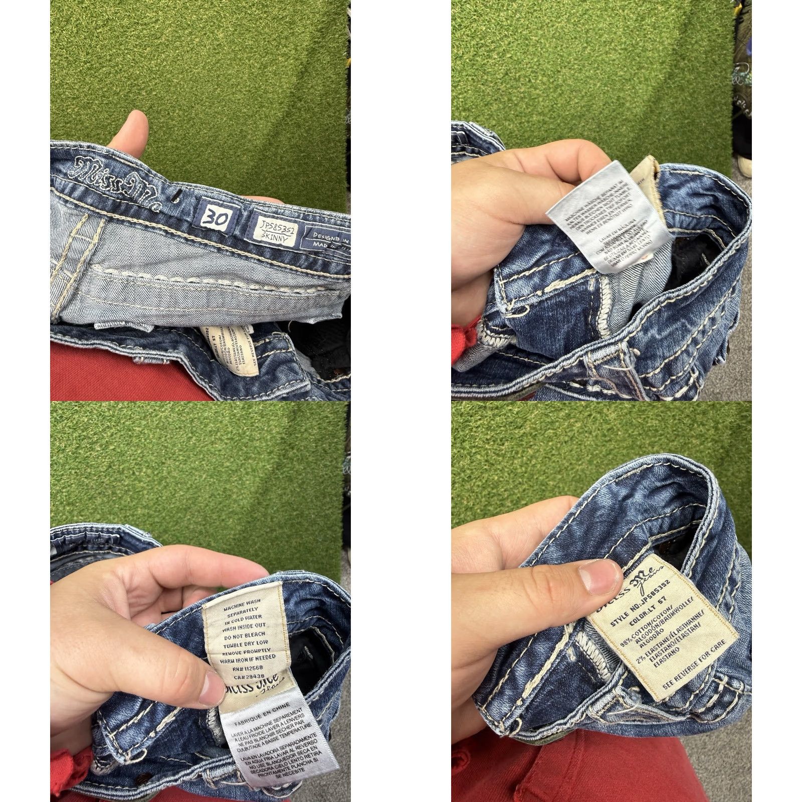 Miss Me Miss Me Jeans Womens 30 Blue Classic Light Wash Denim Embellished Button 5-Pocket Skinny Size 30" / US 8 / IT 44 - 8 Thumbnail