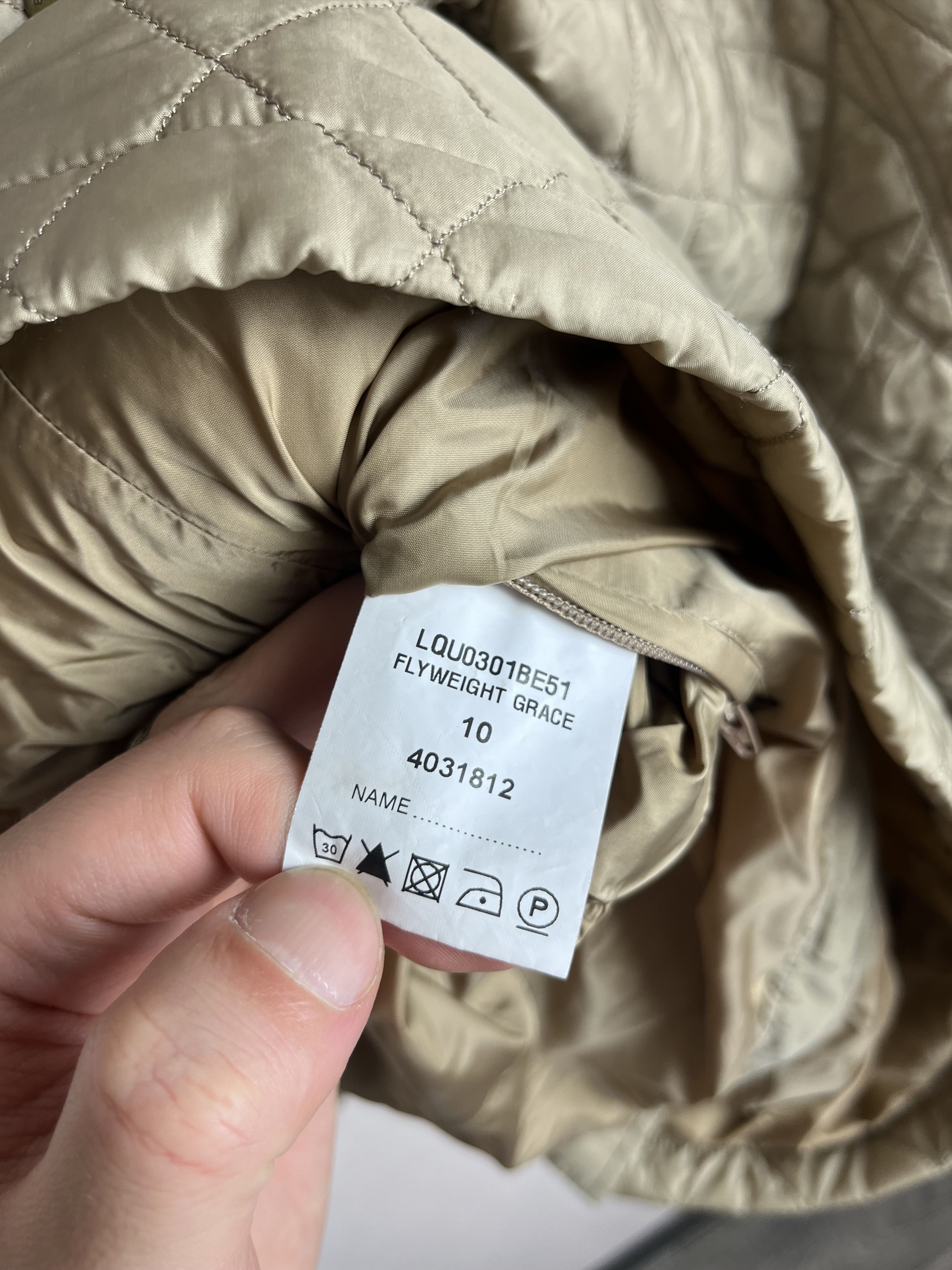 Barbour BARBOUR SIZE UK 10 US 6 BEIGE FLYWEIGHT GRACE QUILTED JACKET Size XS / US 0-2 / IT 36-38 - 11 Thumbnail