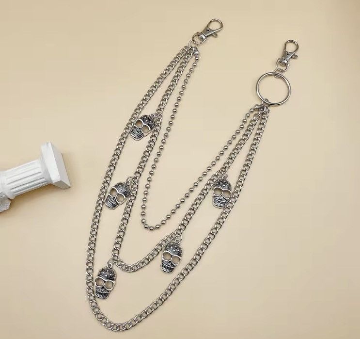Vintage retro punk style five skull alloy Size ONE SIZE - 4 Thumbnail