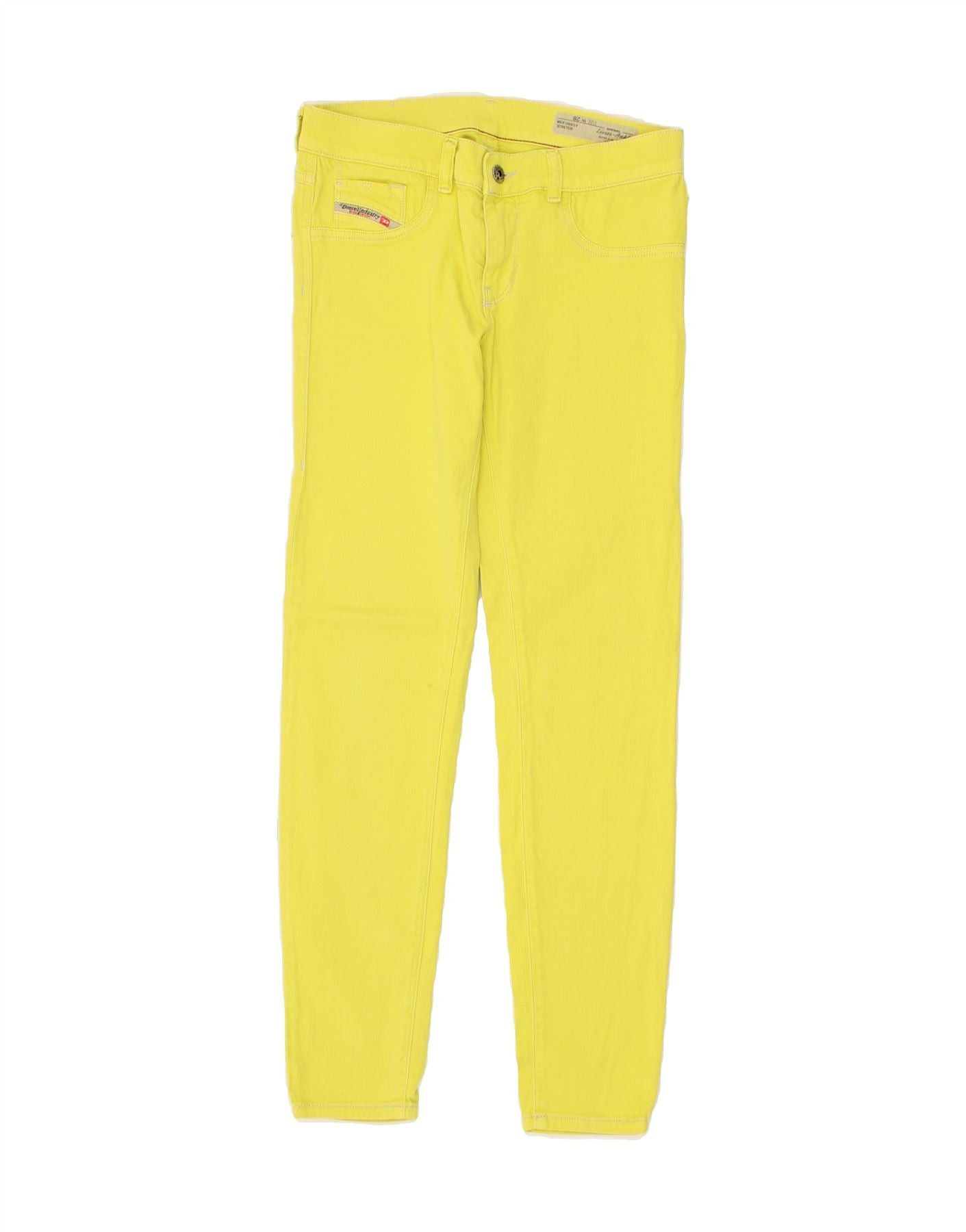Diesel Womens Low Waist Super Slim Jegging Jeans W28 L28 Yellow Cot Size 42" / US 20 - 1 Thumbnail