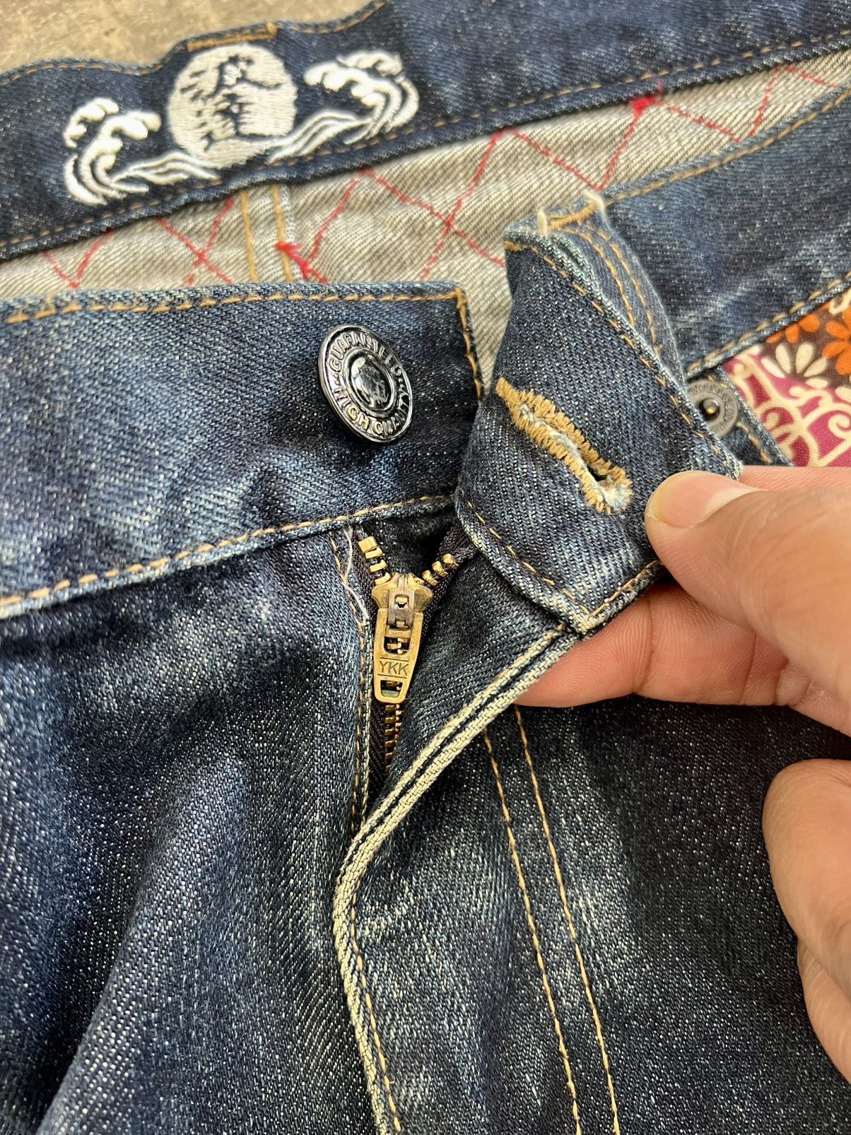 Japanese Brand VINTAGE SKULL JAPANESE TRADITIONAL SELVEDGE KODAMA JEANS Size US 34 / EU 50 - 9 Thumbnail