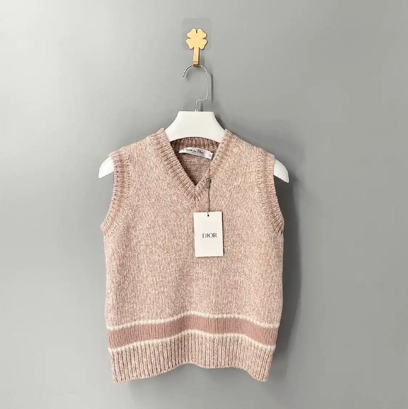 Dior Dior Pink Wool Sleeveless Sweater 0089 Size XS / US 0-2 / IT 36-38 - 1 Thumbnail
